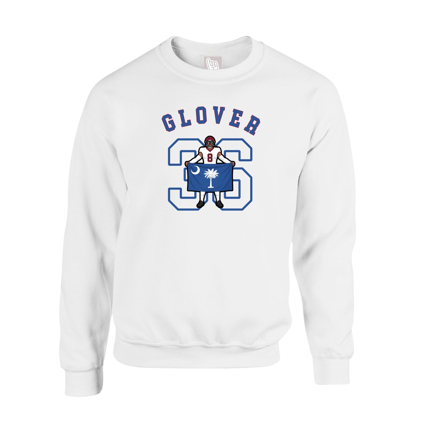 Fleece Crew — Shirsey Arch in White