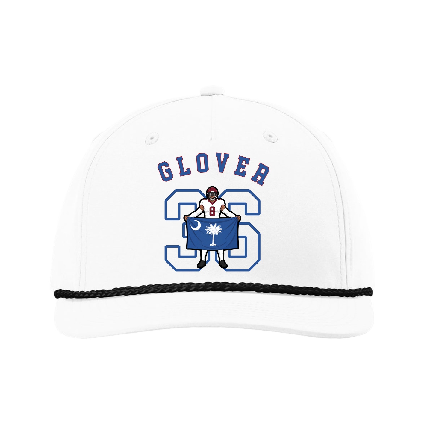 Five-Panel Classic Rope Cap — Shirsey Arch in White