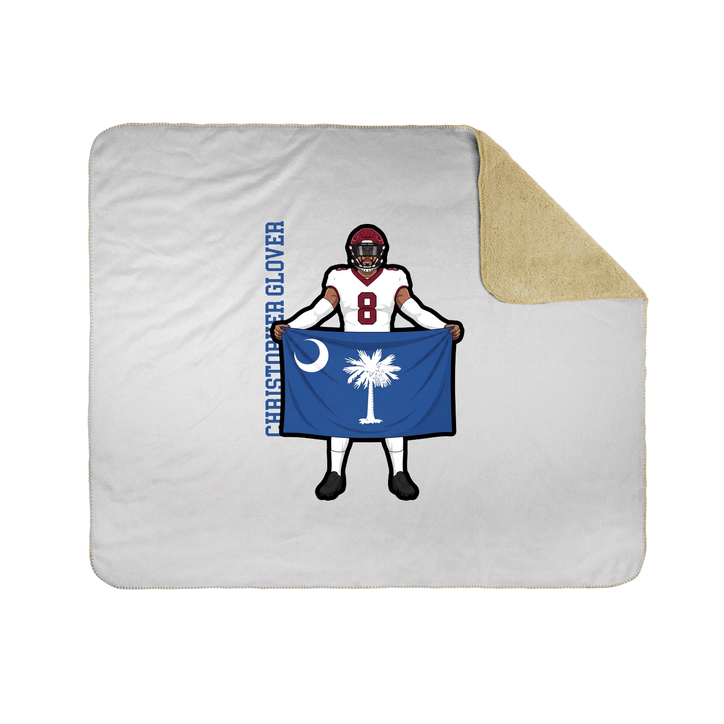 Throw Blanket — Name Vertical in White