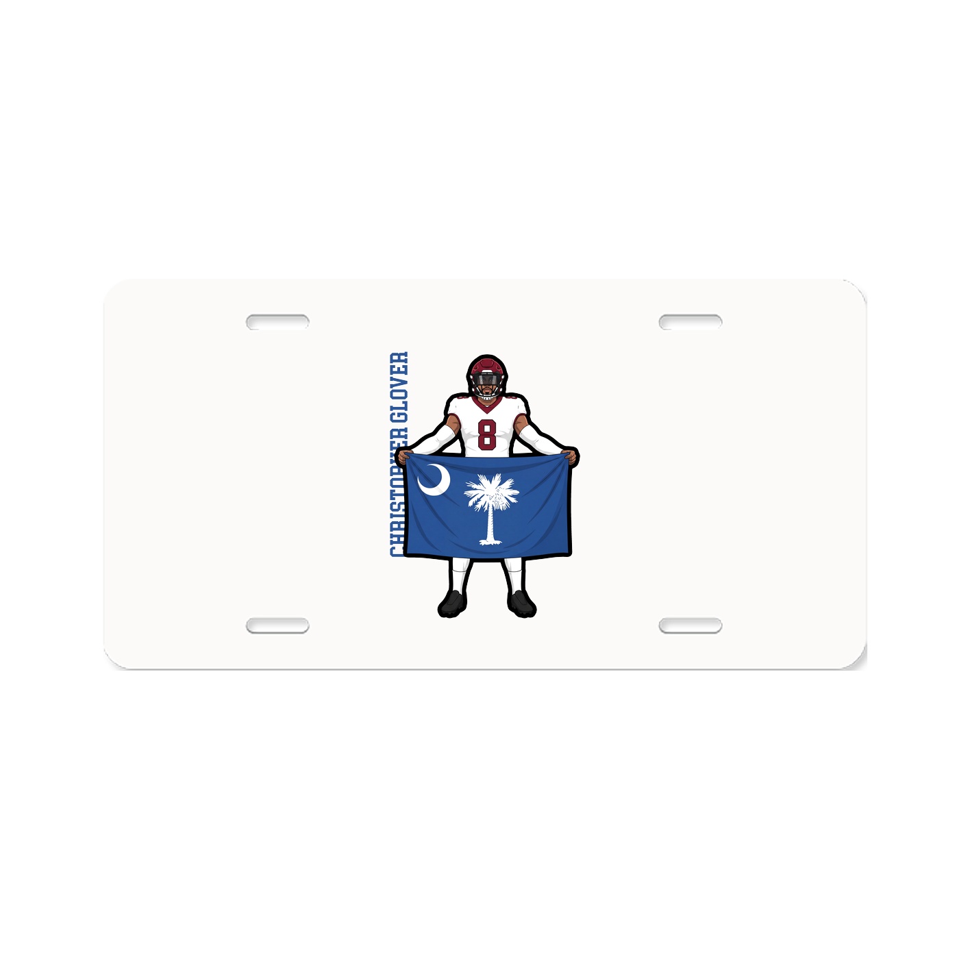 License Plate — Name Vertical in Classic