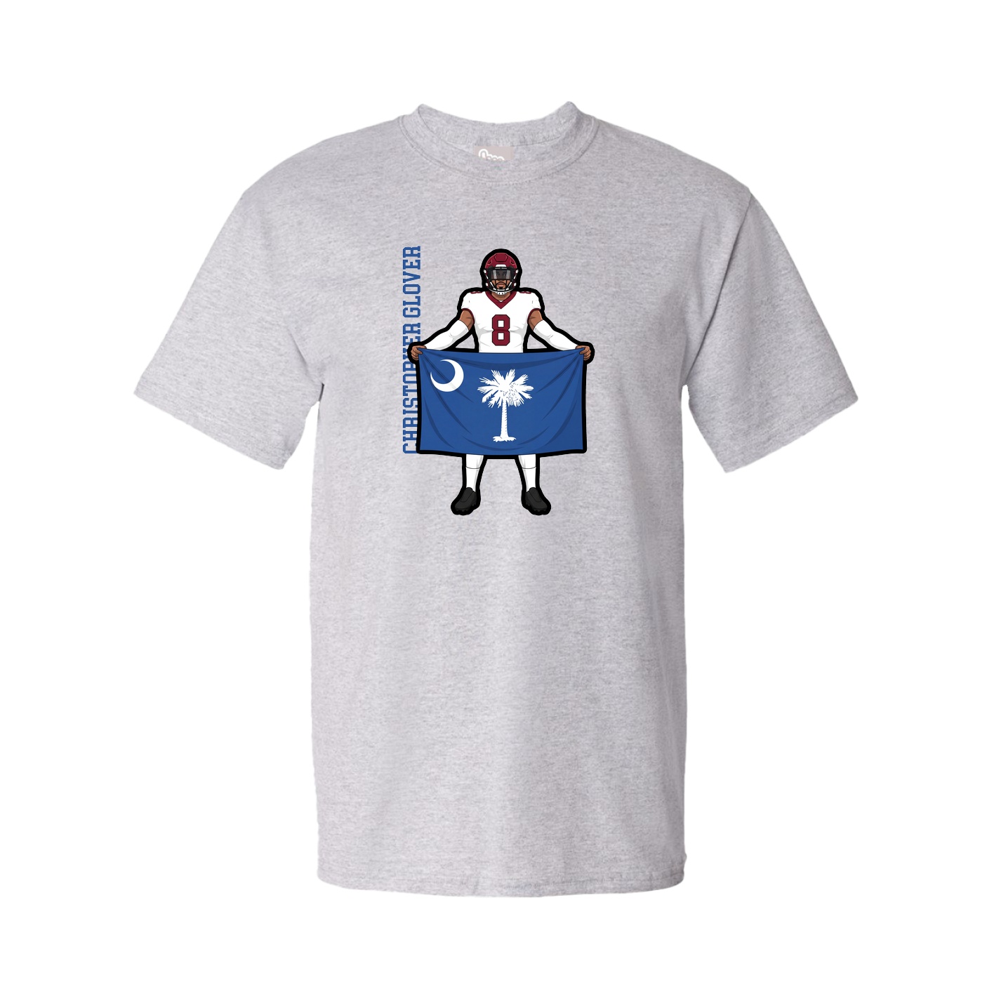 Tee — Name Vertical in Grey