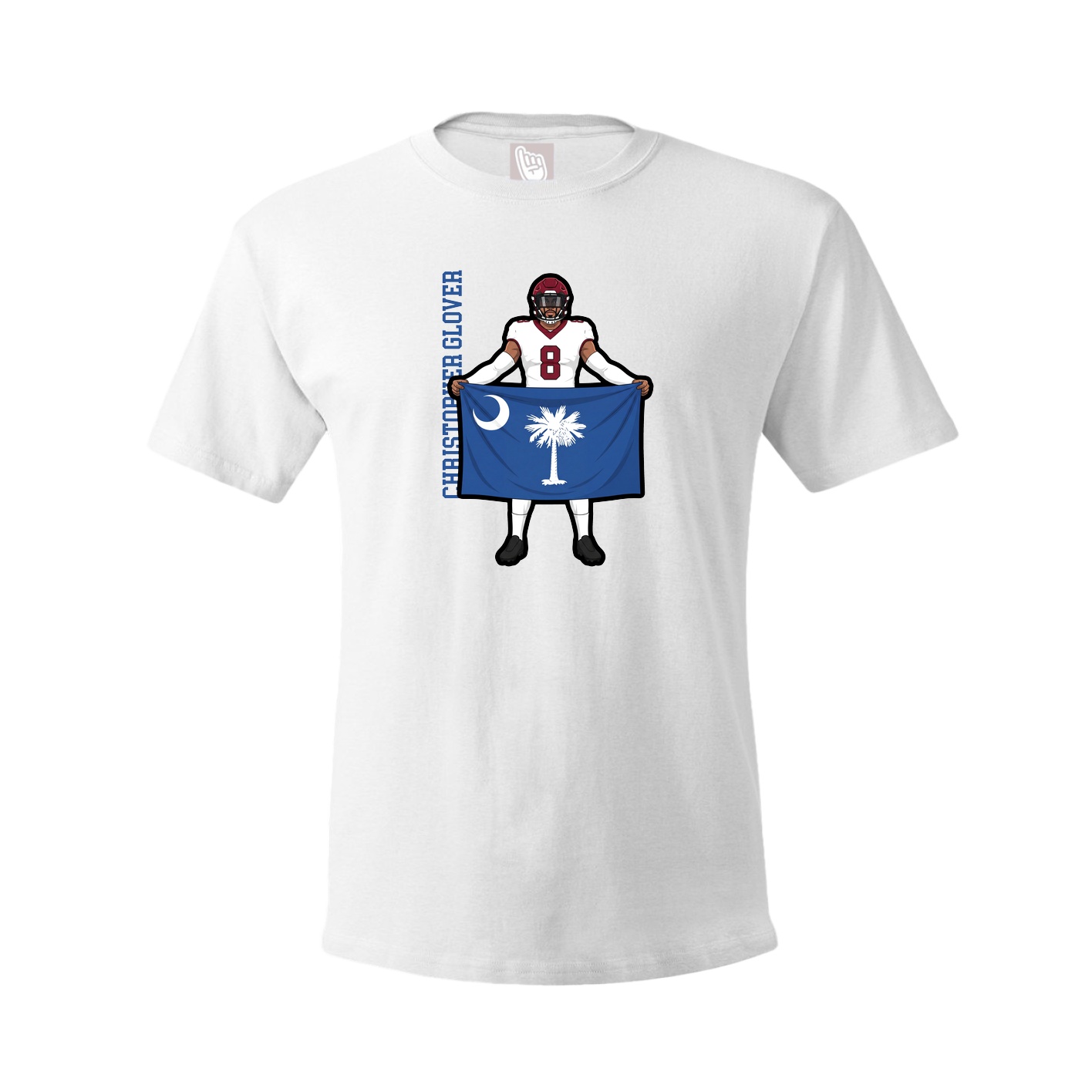 Youth Tee — Name Vertical in White