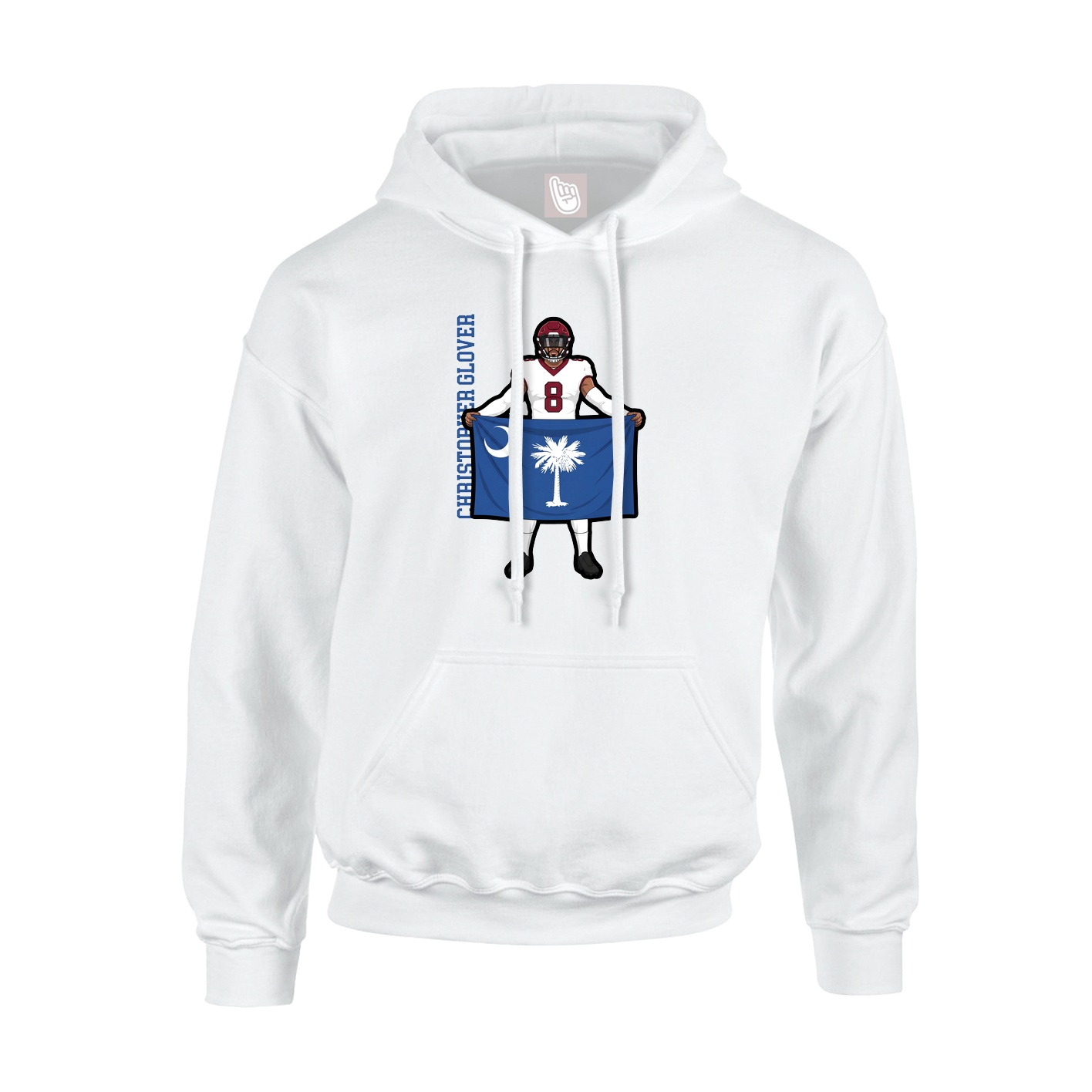 Youth Hoodie — Name Vertical in White