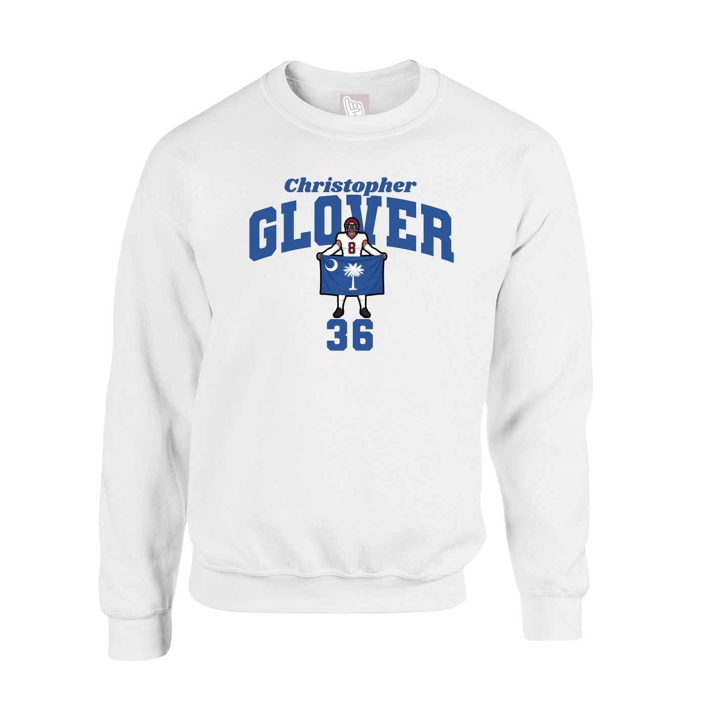 Fleece Crew — Signature Arch in White