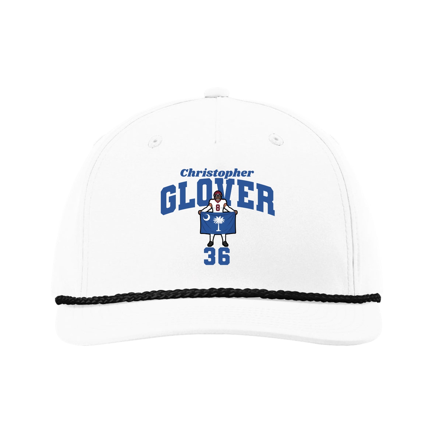 Five-Panel Classic Rope Cap — Signature Arch in White