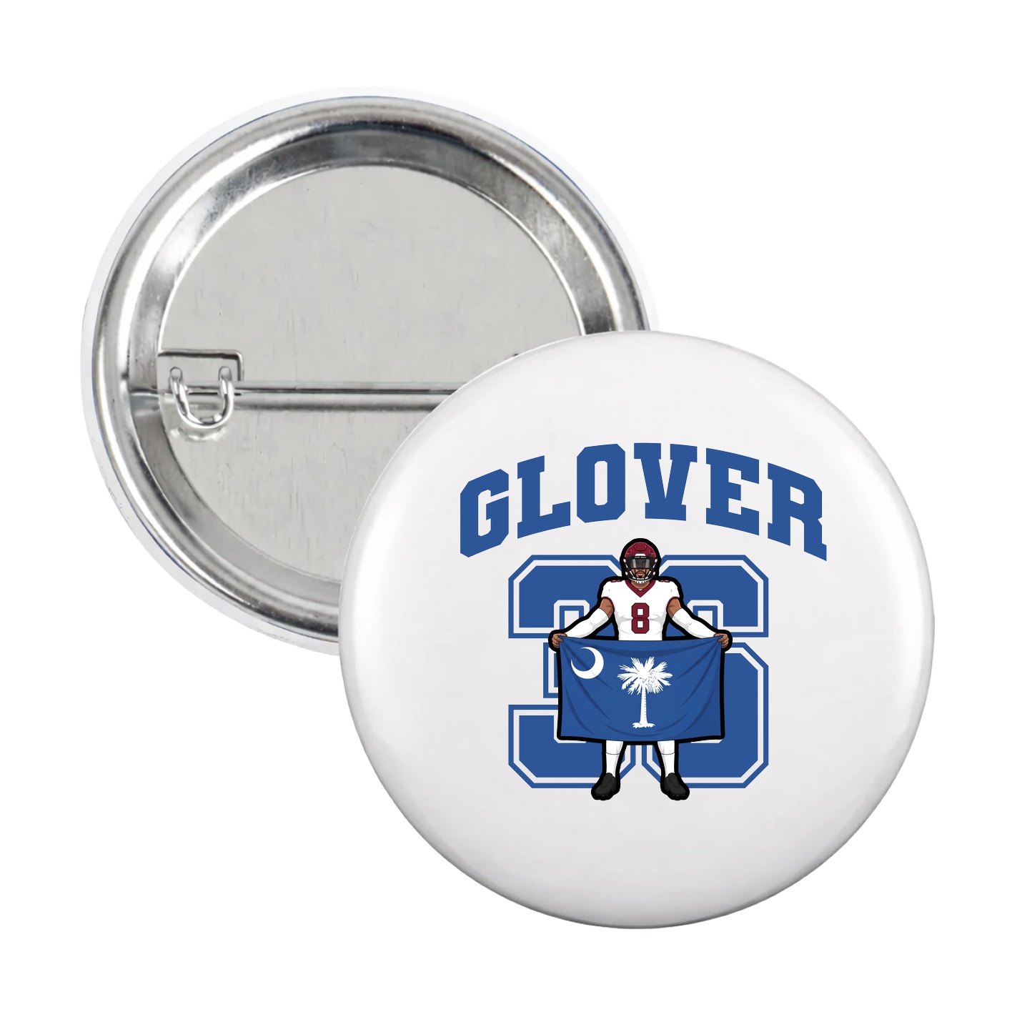 Game Day Button — Number in White