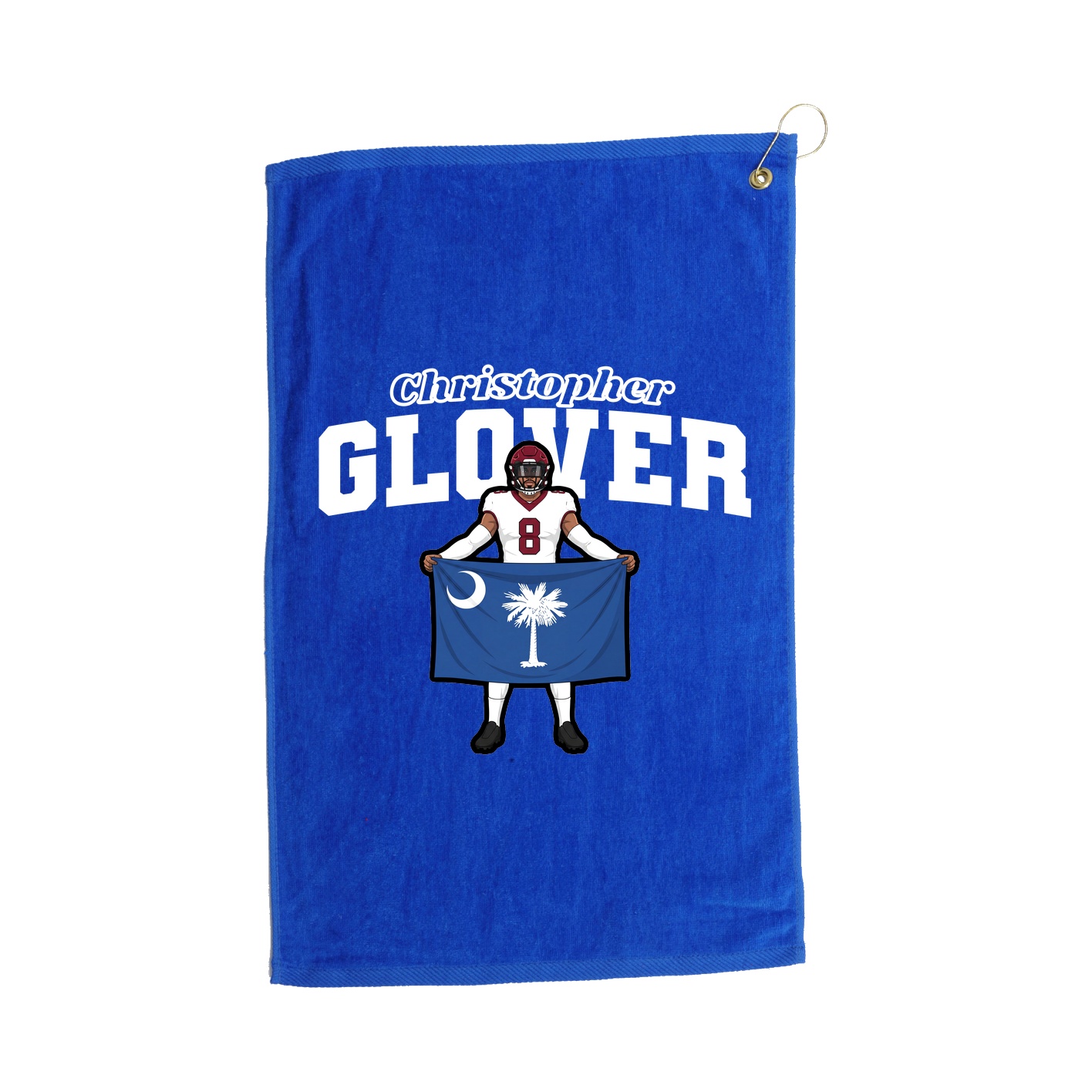 Golf Towel — Name Arch in Royal