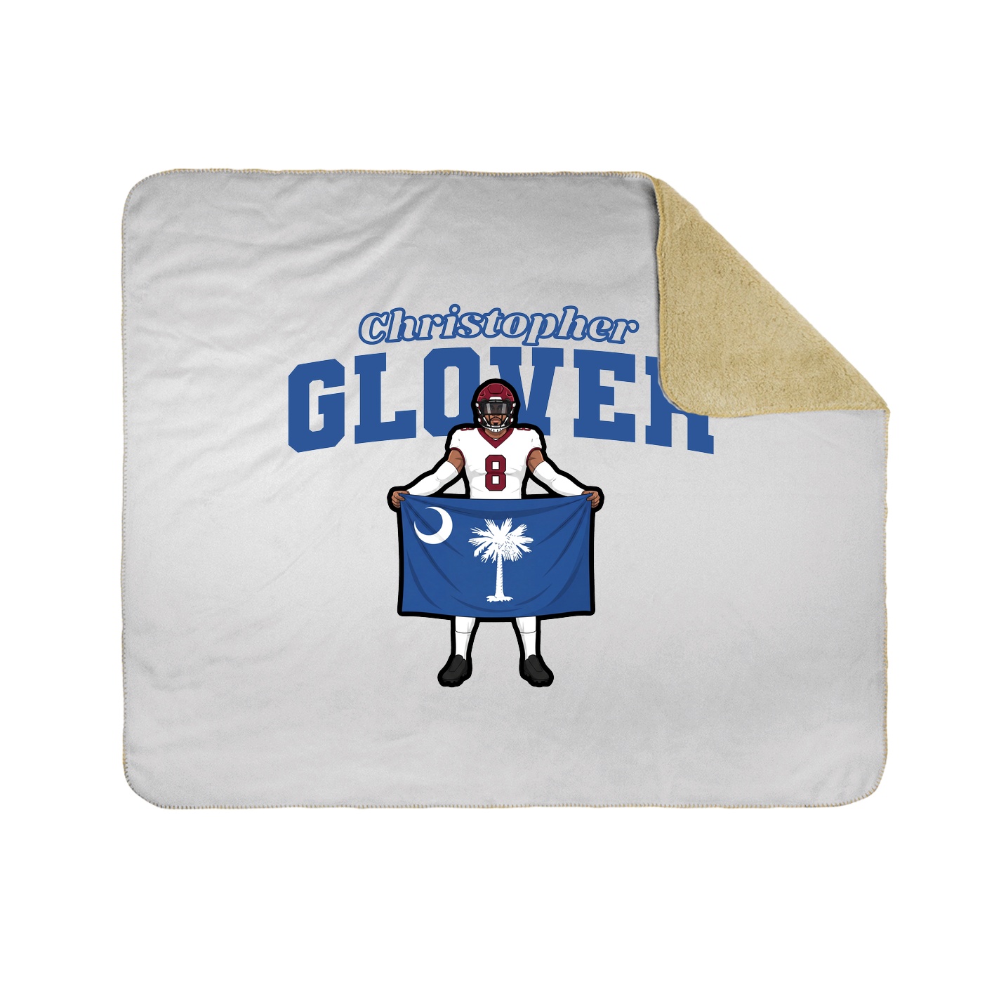 Throw Blanket — Name Arch in White