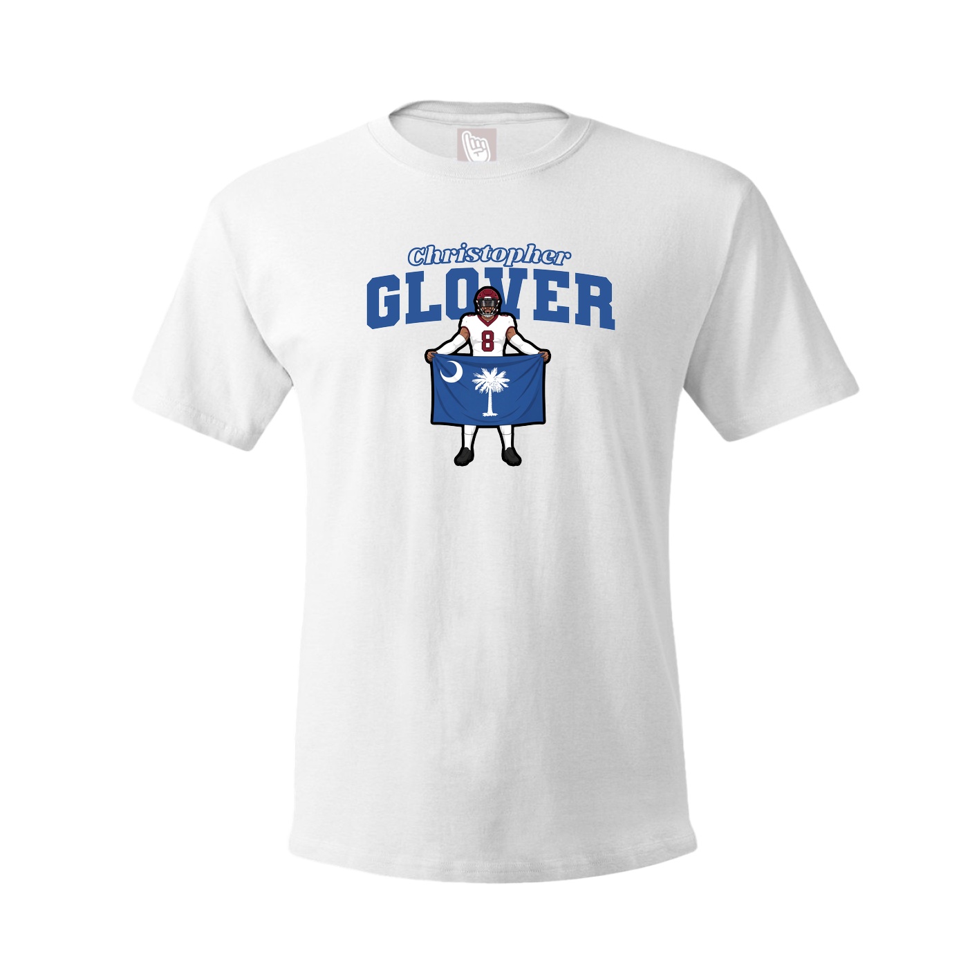 Youth Tee — Name Arch in White