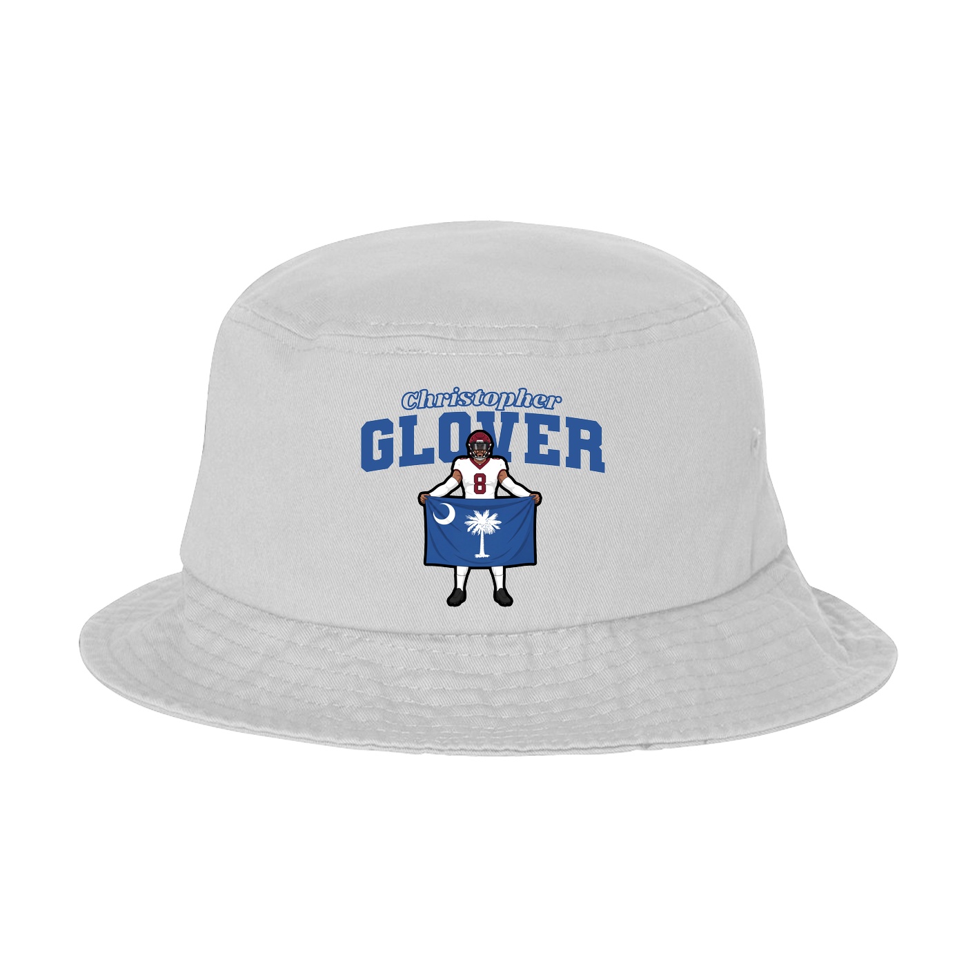 Bucket Cap — Name Arch in White