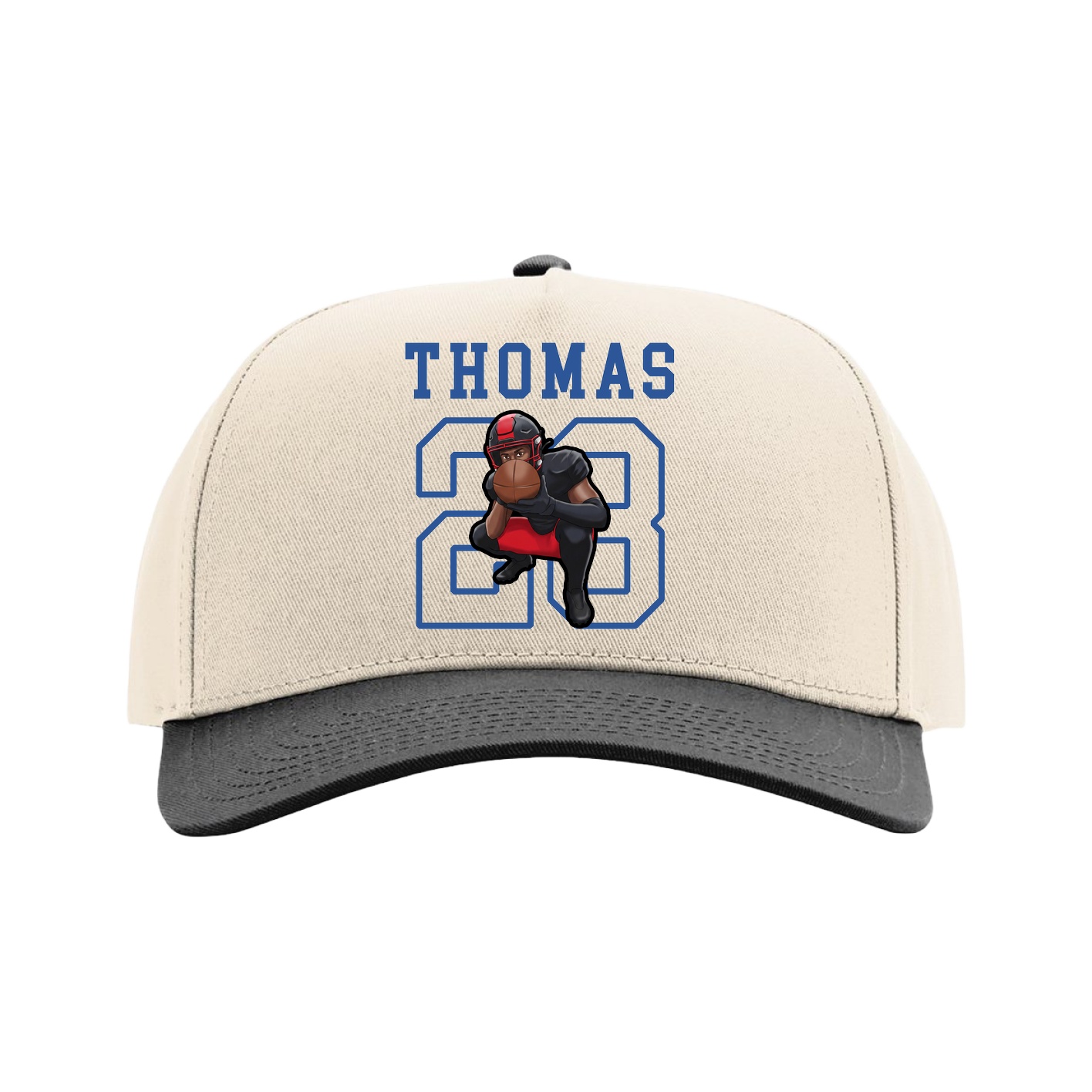 Full Fabric Five-Panel Champ Cap — Shirsey in Cream/Black