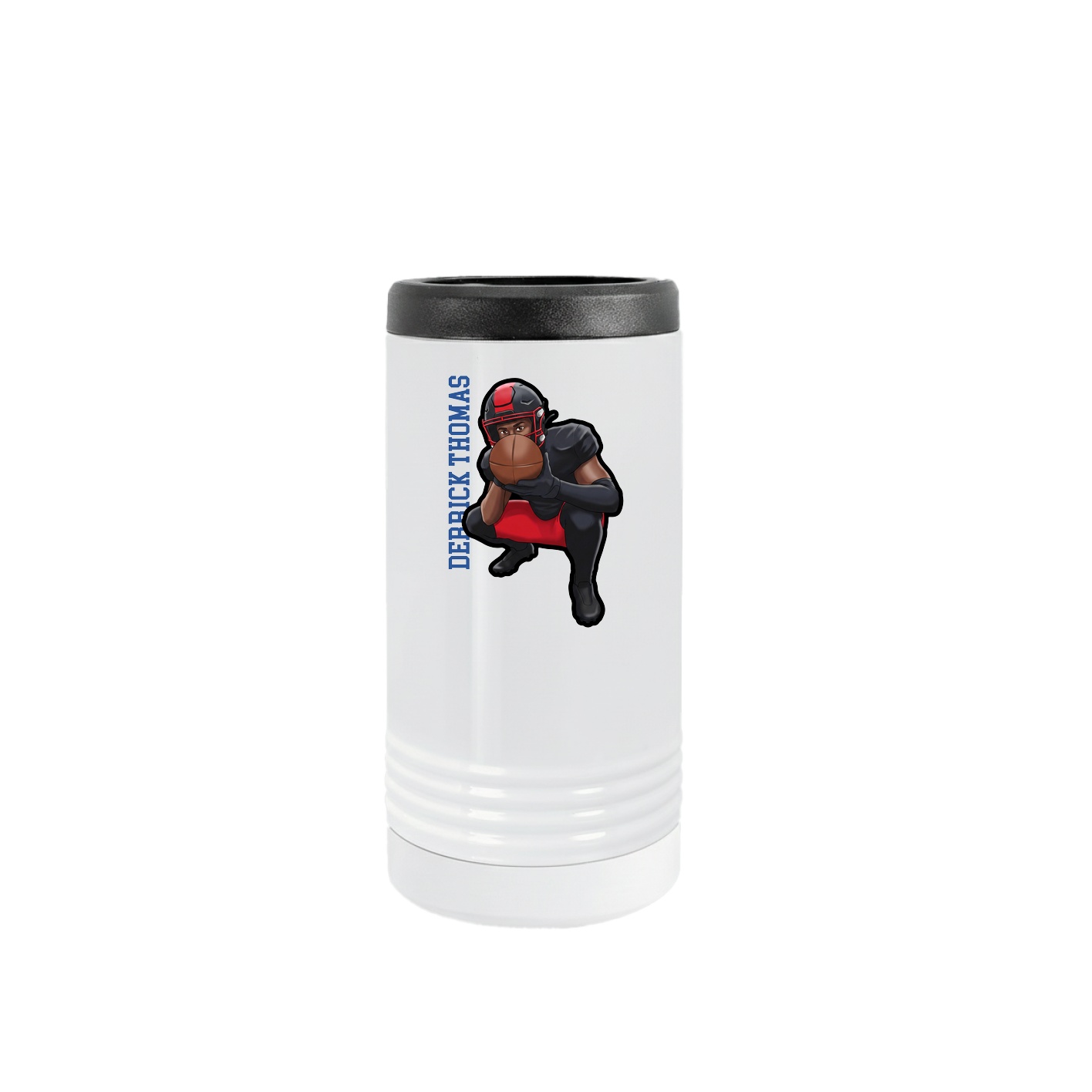 Slim Beverage Holder — Name Vertical in White