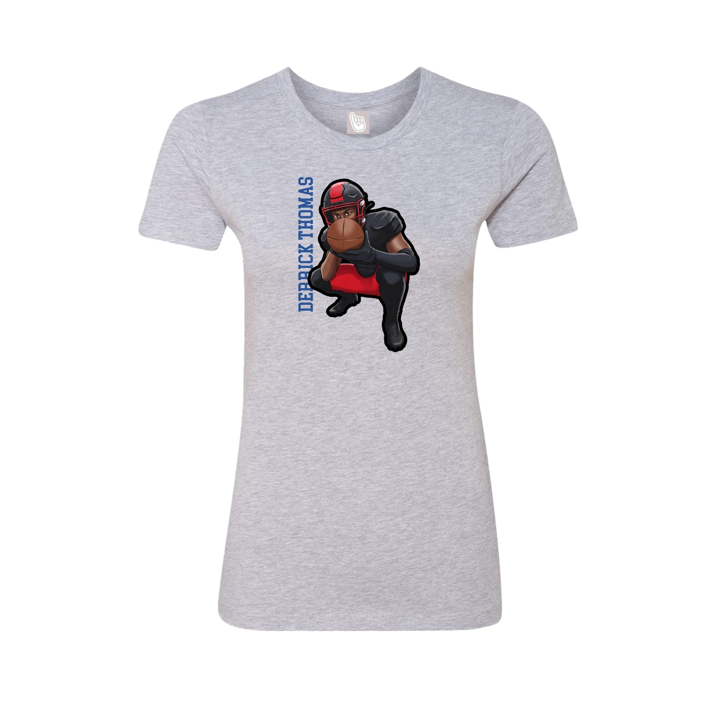 Womens Tee — Name Vertical in Grey