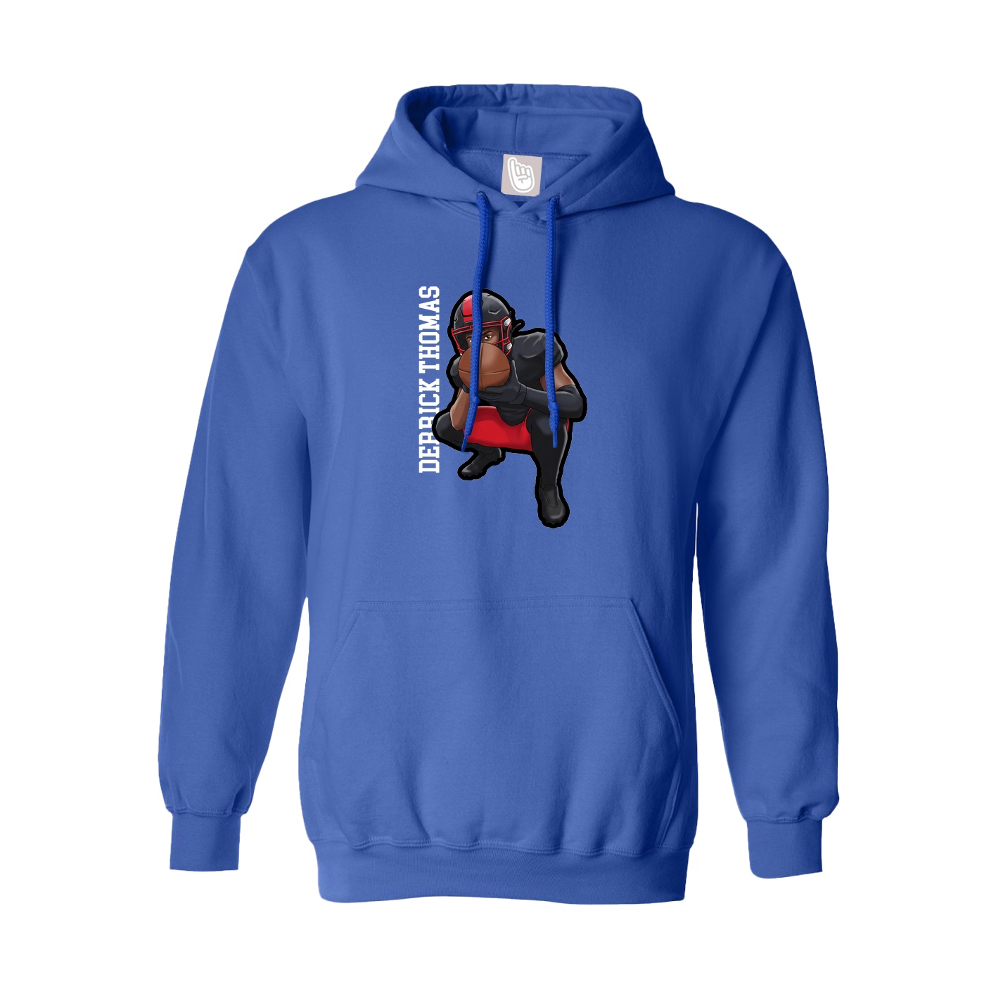 Hoodie — Name Vertical in Royal