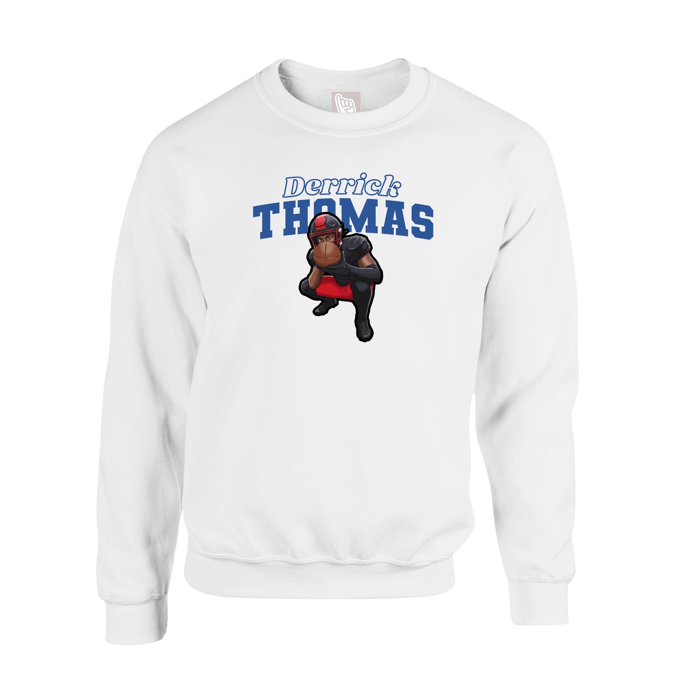 Fleece Crew — Name Arch in White