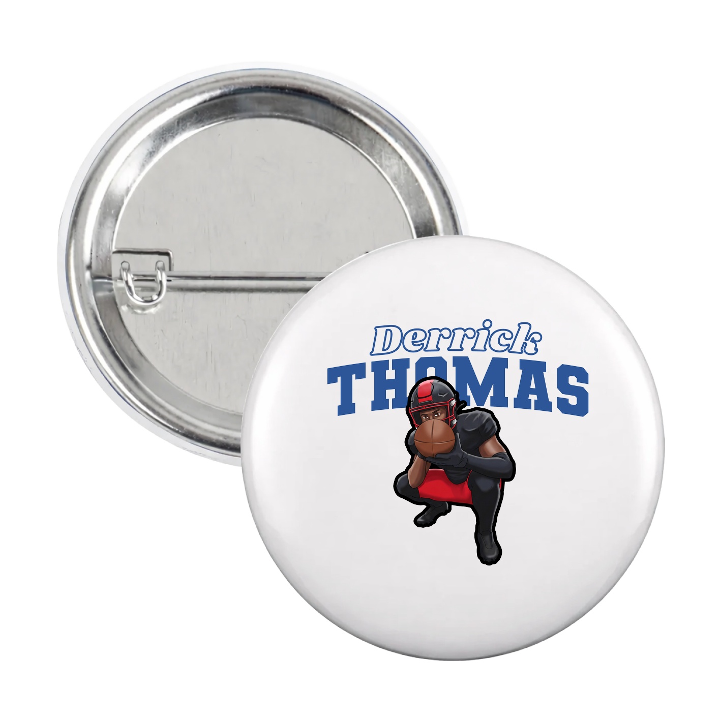 Game Day Button — Name Arch in White