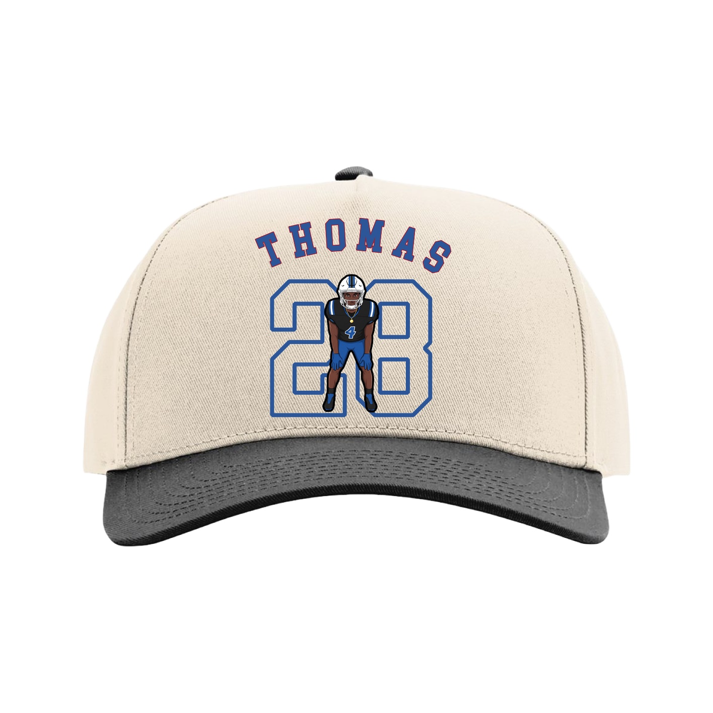 Full Fabric Five-Panel Champ Cap — Shirsey Arch in Cream/Black