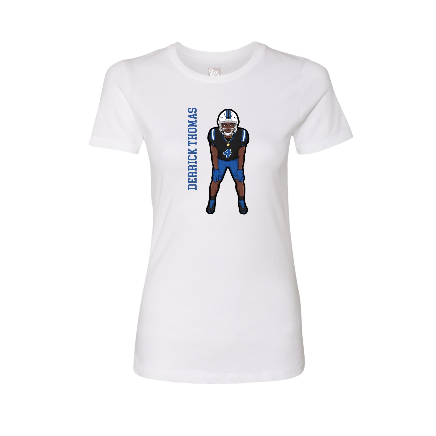 Womens Tee — Name Vertical in White