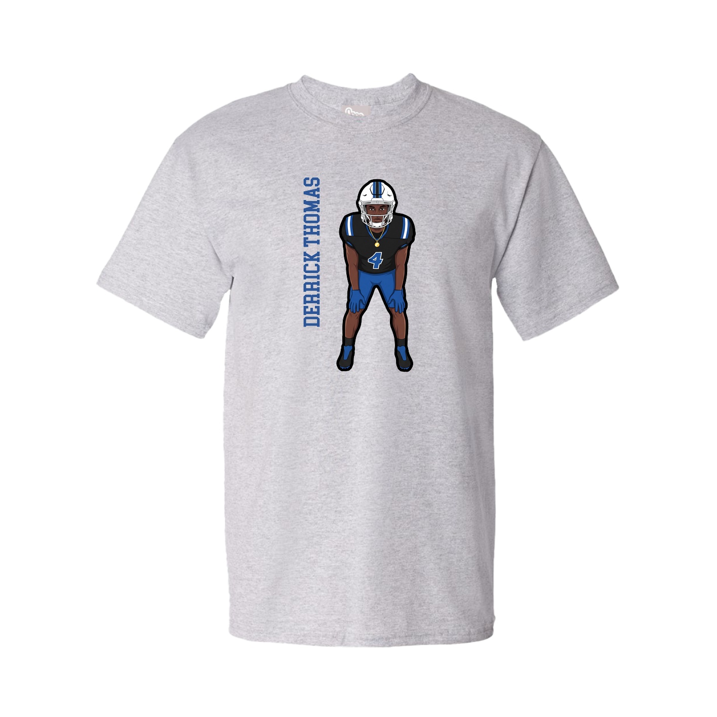 Youth Tee — Name Vertical in Grey