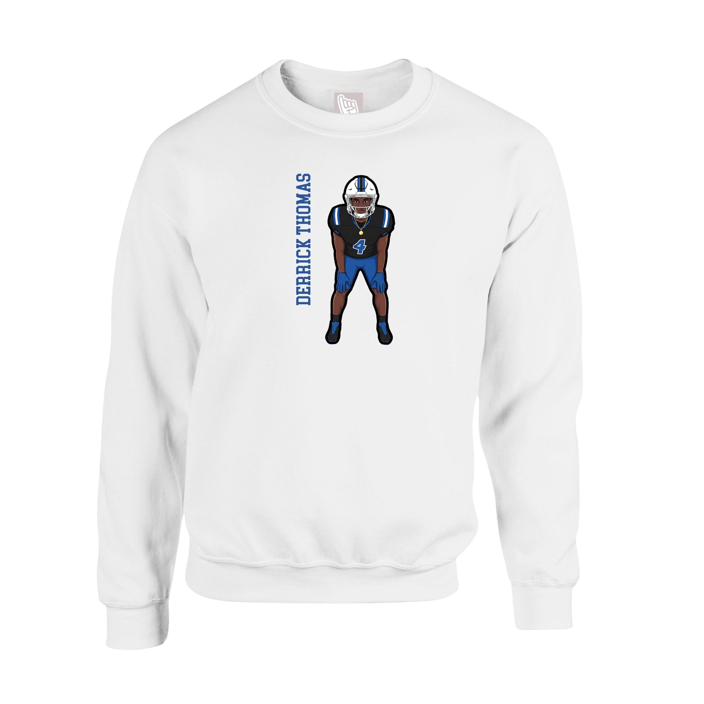 Fleece Crew — Name Vertical in White