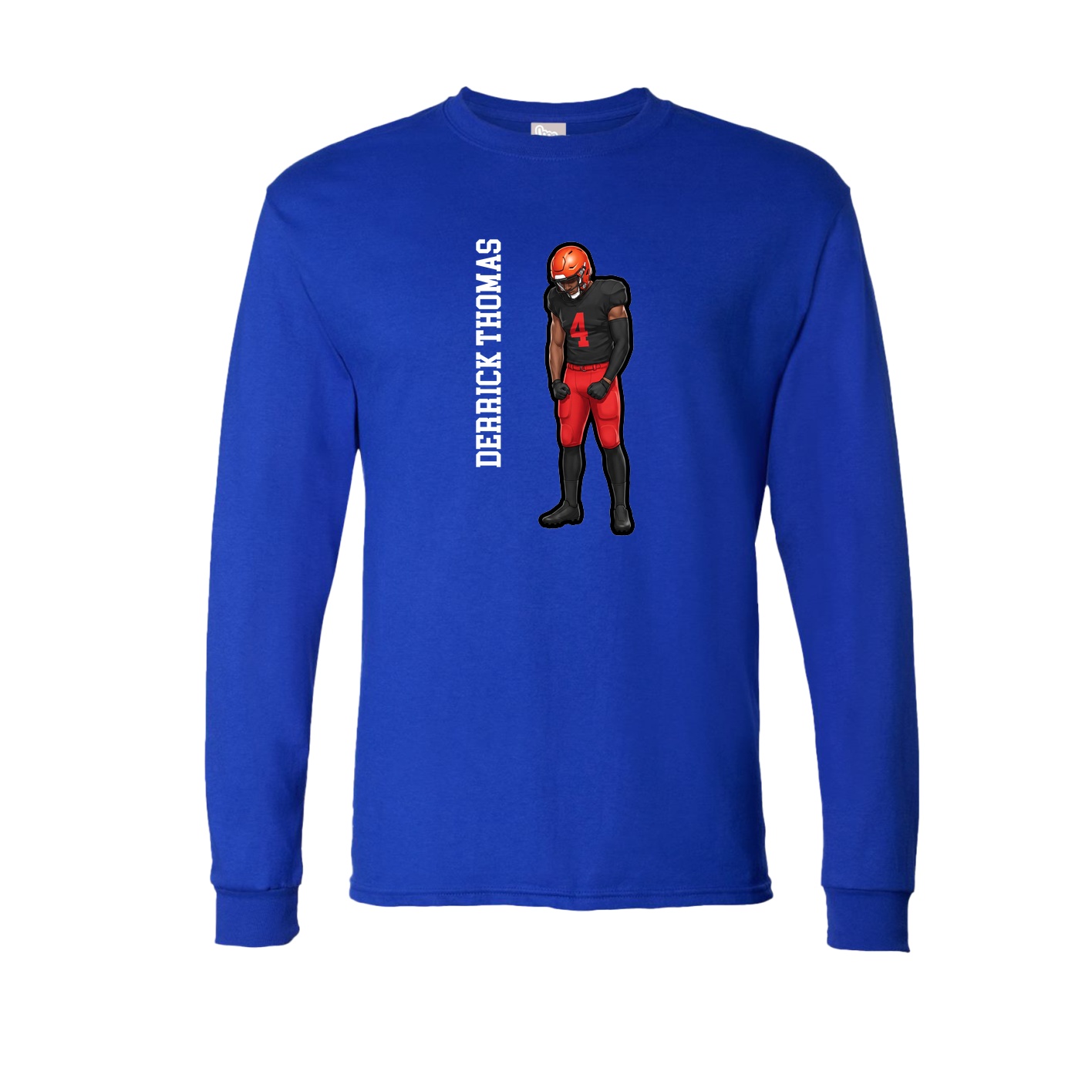 Long Sleeve Tee — Name Vertical in Royal