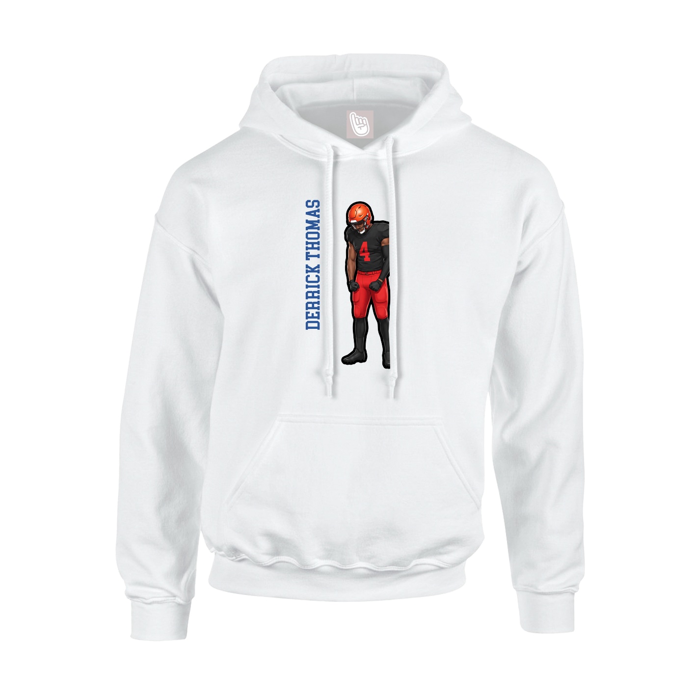 Youth Hoodie — Name Vertical in White