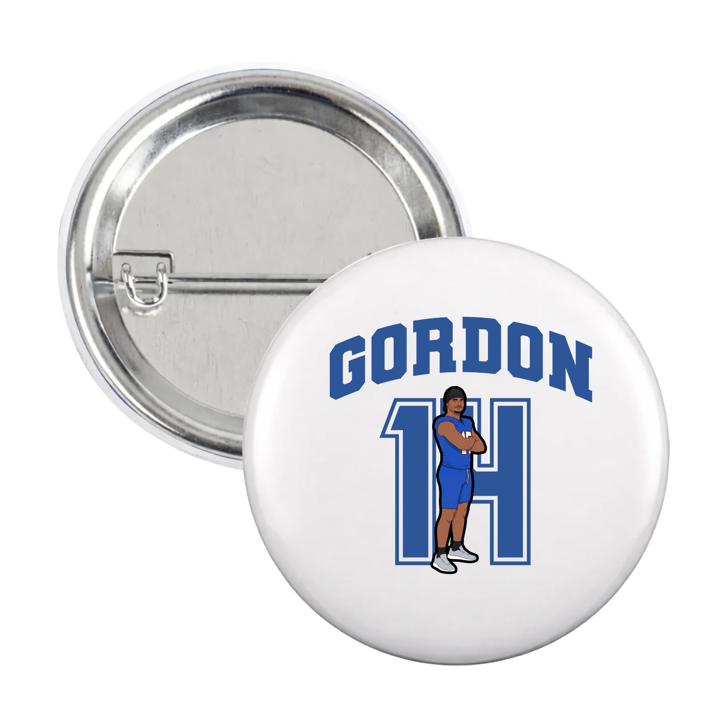 Game Day Button — Number in White