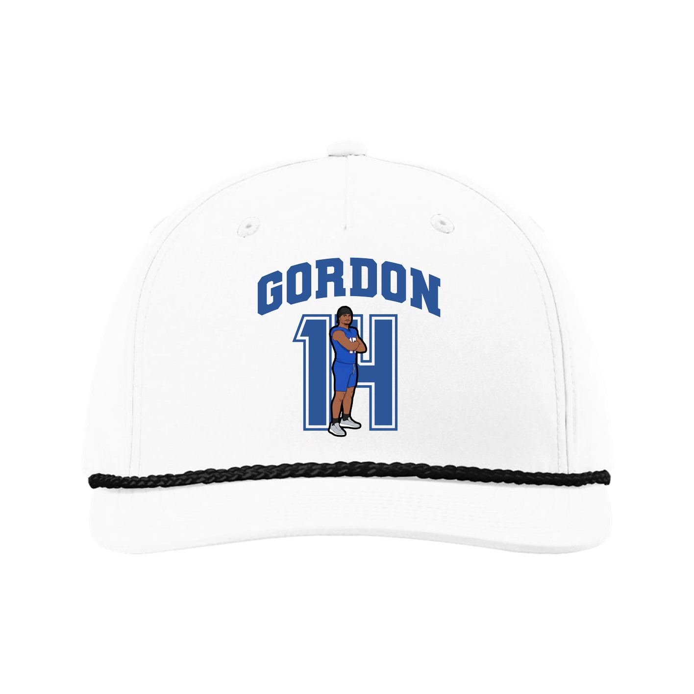 Five-Panel Classic Rope Cap — Number in White