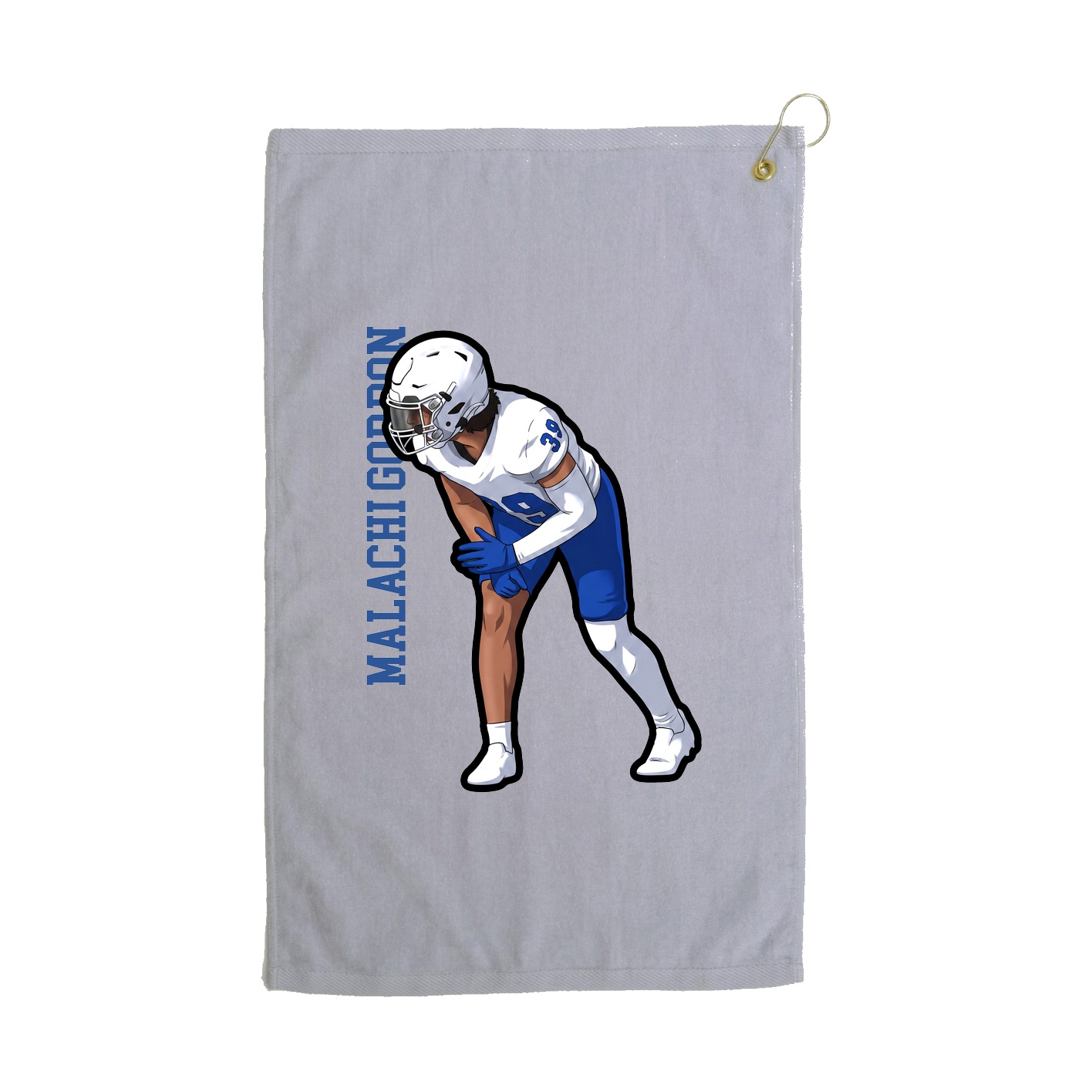 Golf Towel — Name Vertical in Grey