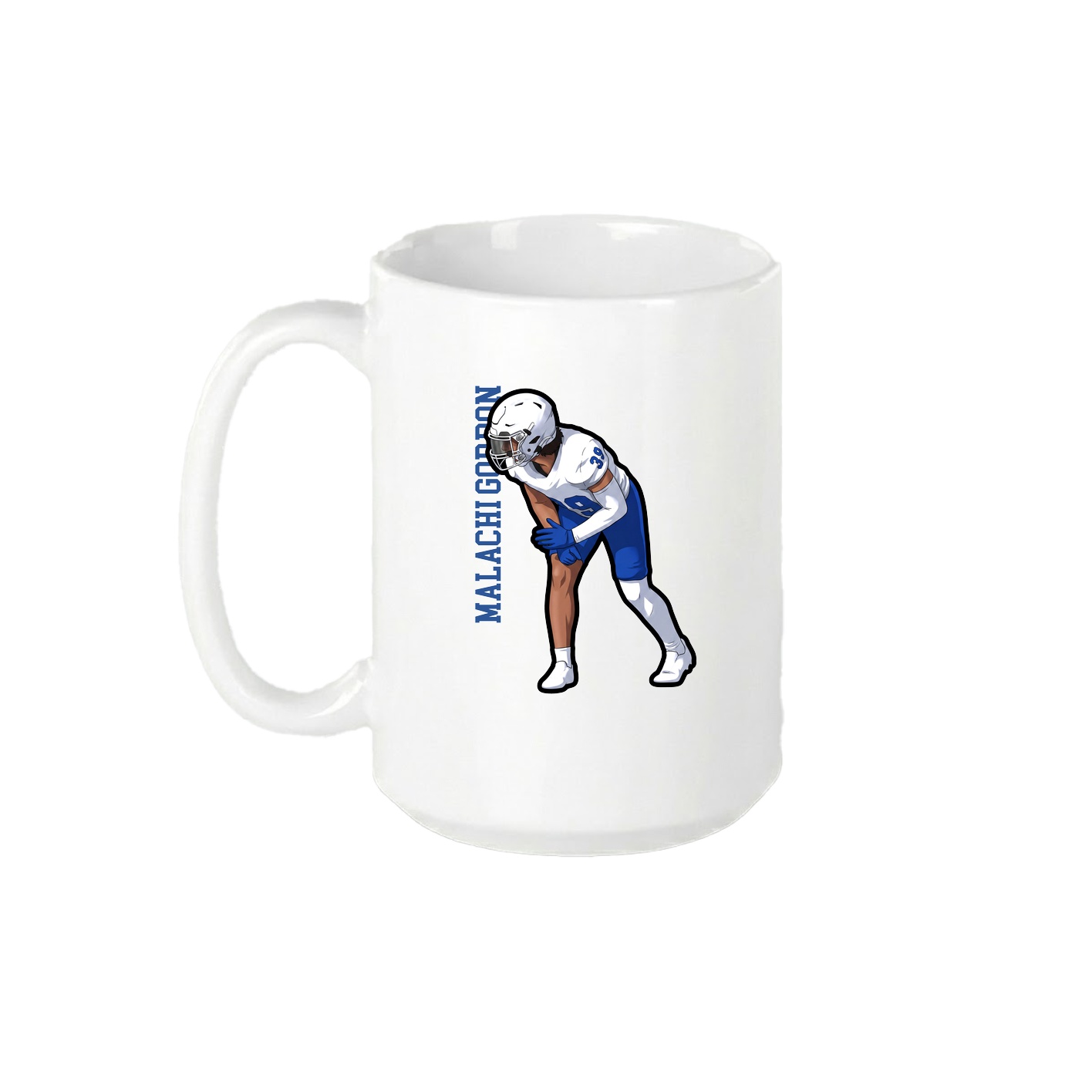 15oz Coffee Mug — Name Vertical in White