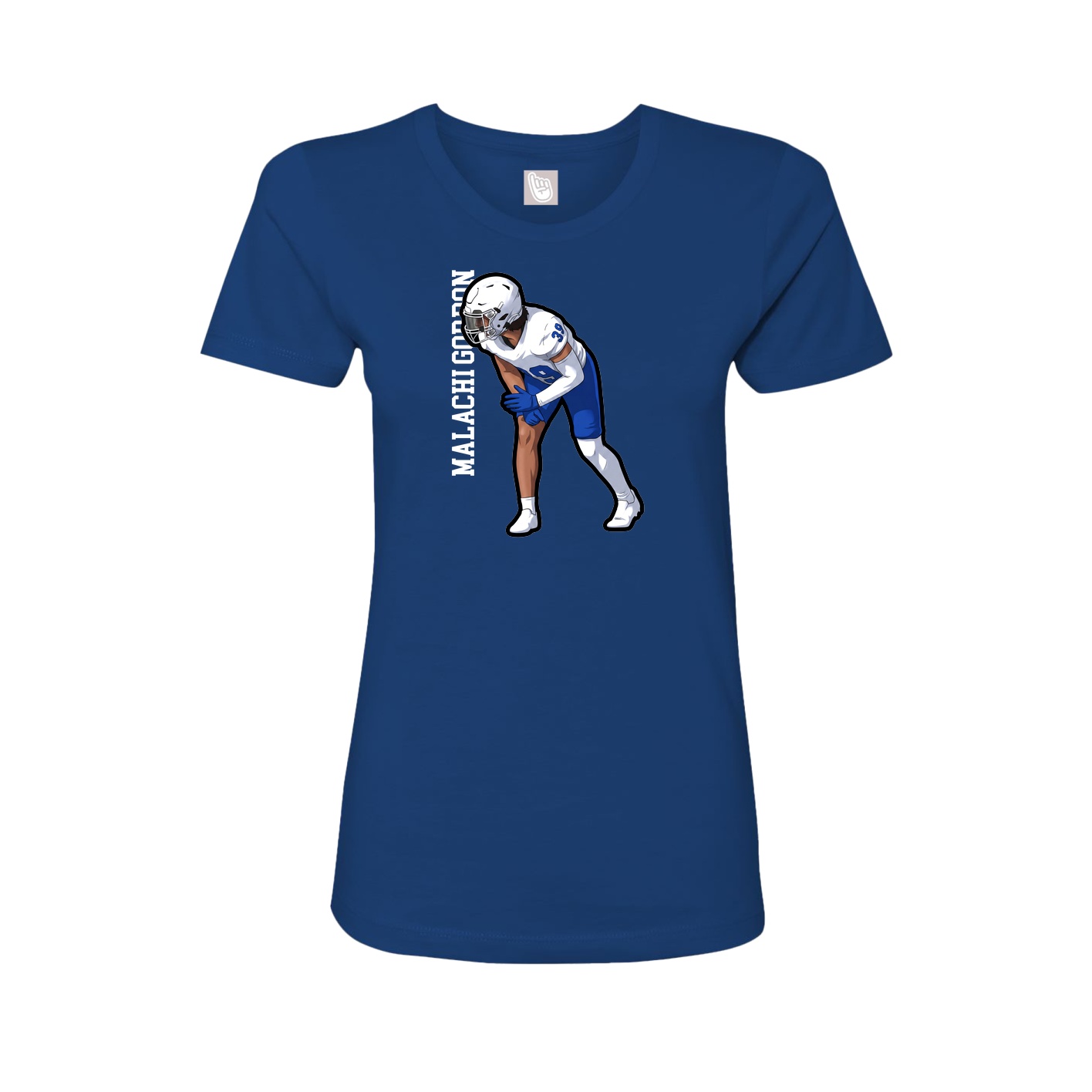 Womens Tee — Name Vertical in Royal