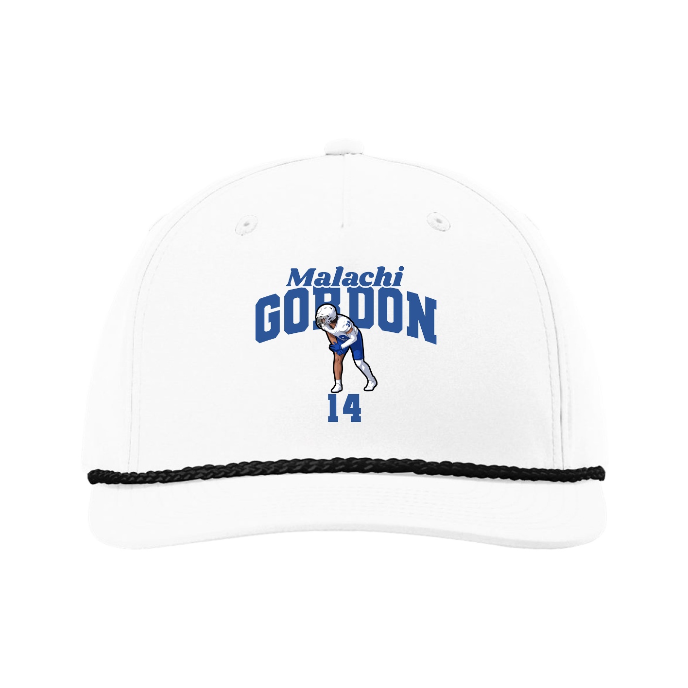 Five-Panel Classic Rope Cap — Signature Arch in White