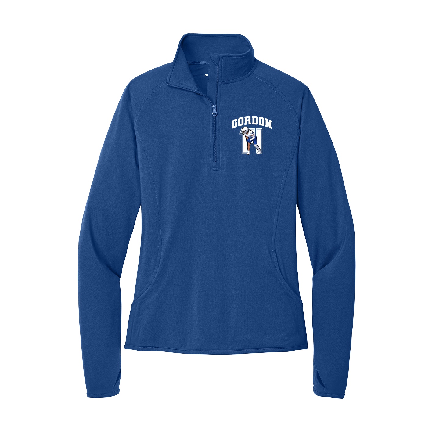 Women's Q-Zip Pullover — Number in Royal