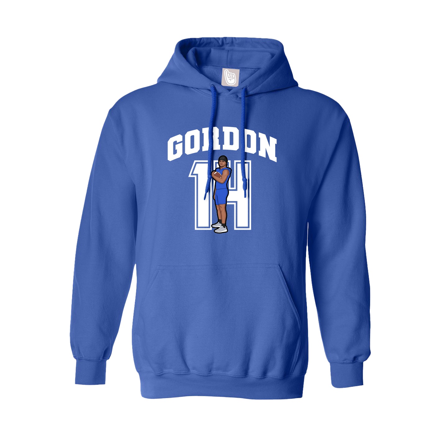 Youth Hoodie — Number in Royal