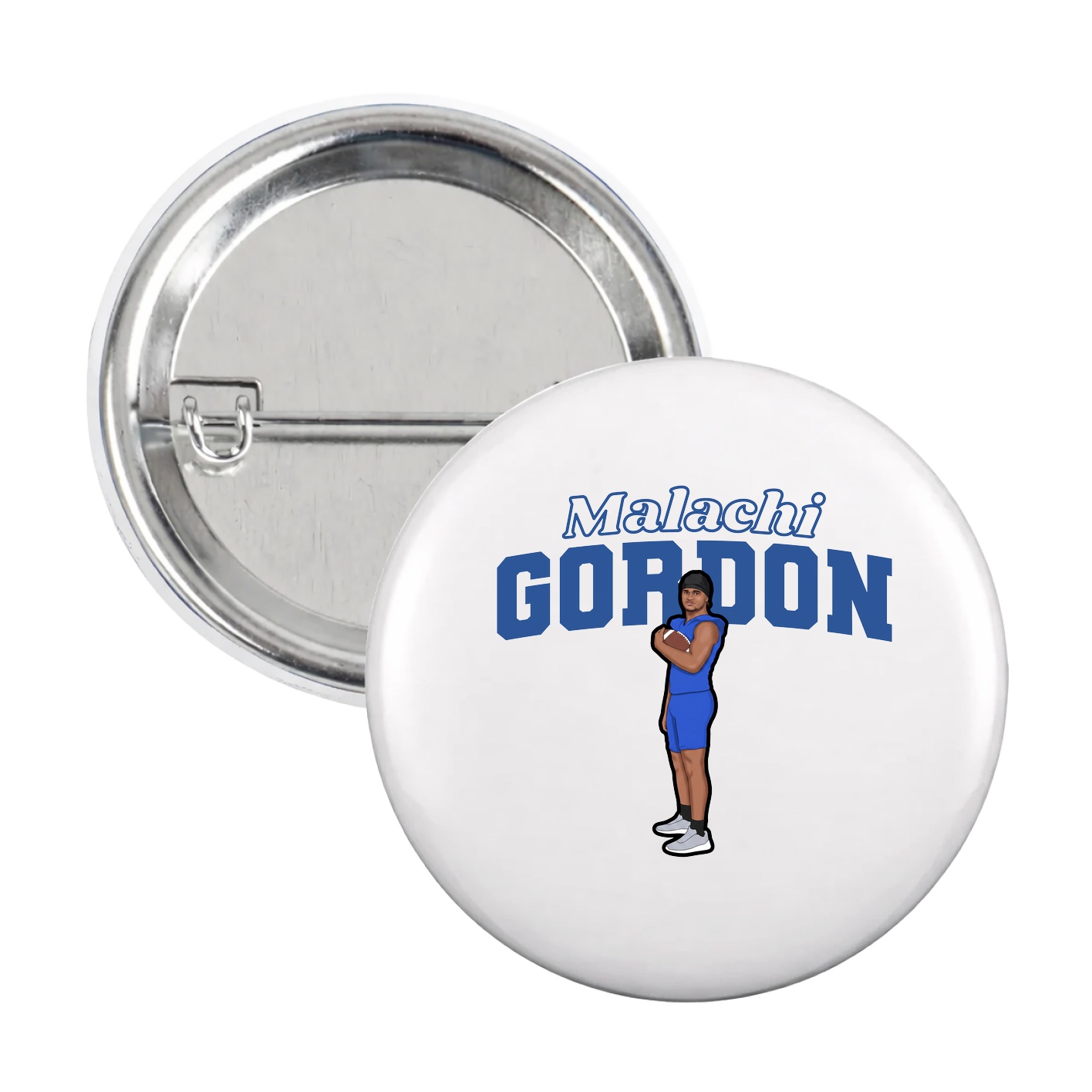 Game Day Button — Name Arch in White