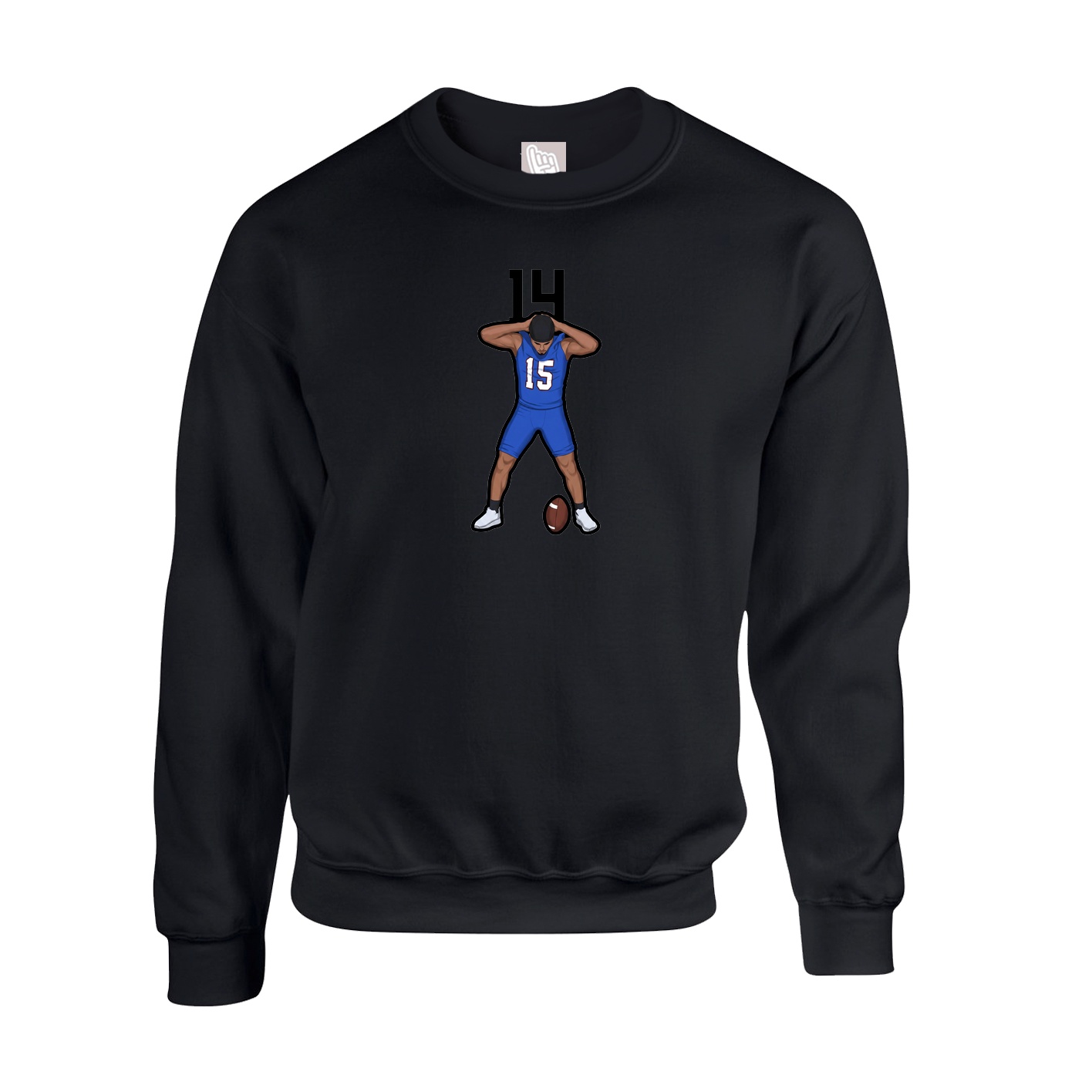 Fleece Crew — Number Top in Black