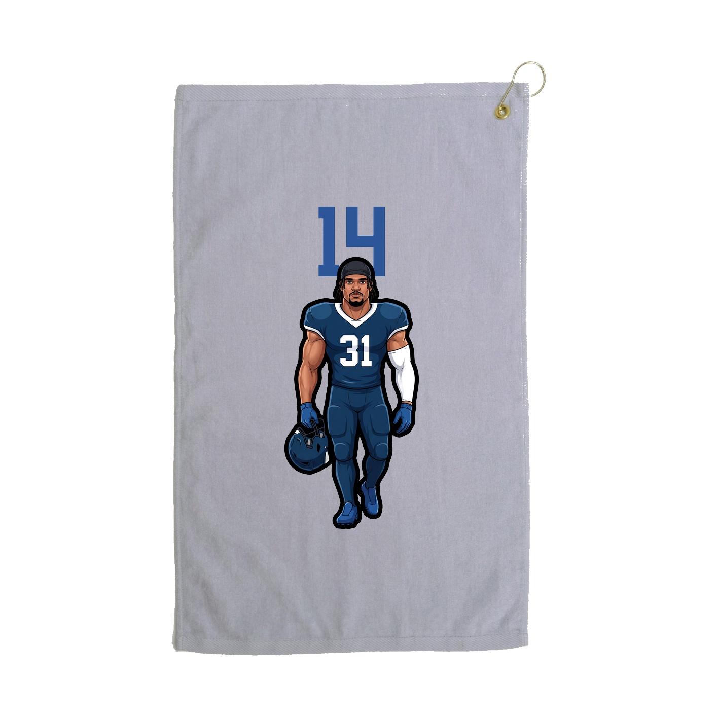 Golf Towel — Number Top in Grey