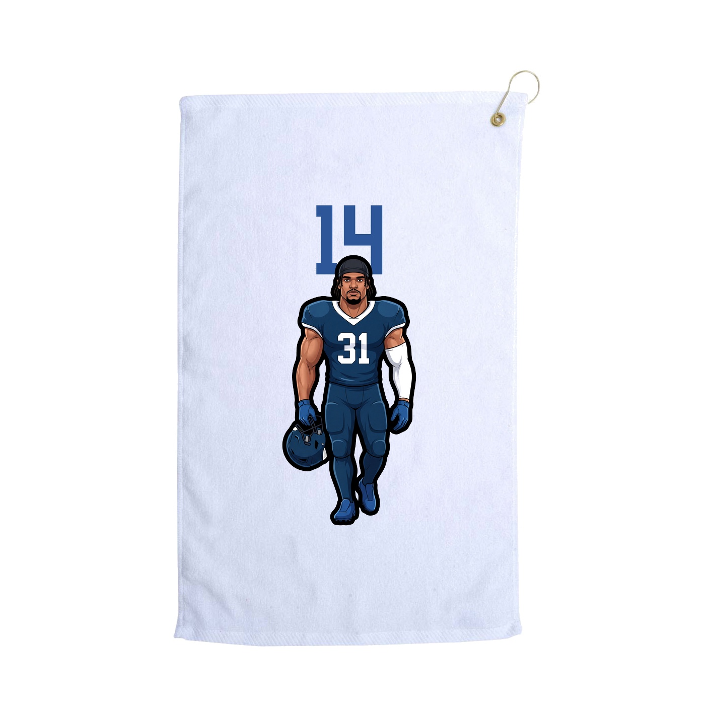 Golf Towel — Number Top in White