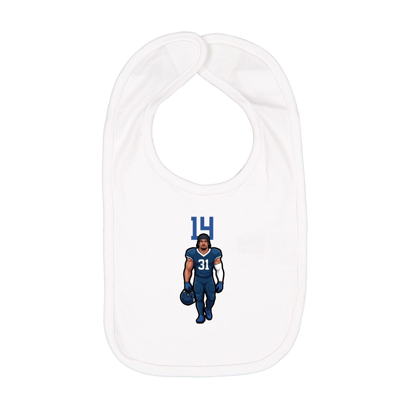 Infant Bib — Number Top in White