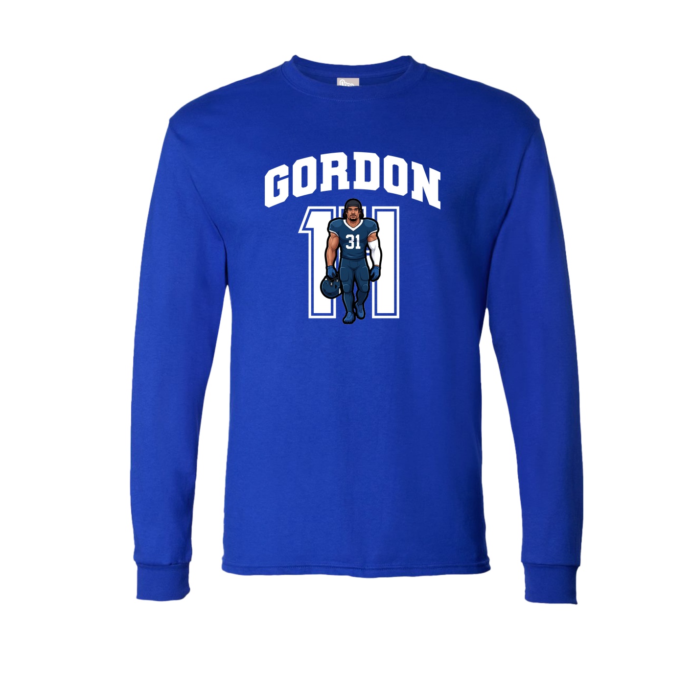 Long Sleeve Tee — Number in Royal