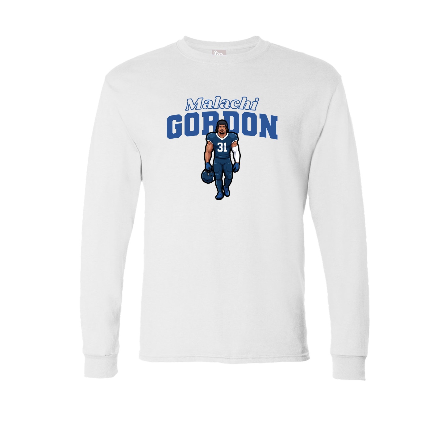 Long Sleeve Tee — Name Arch in White