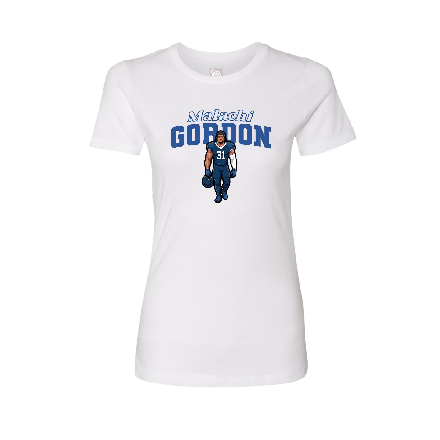 Womens Tee — Name Arch in White