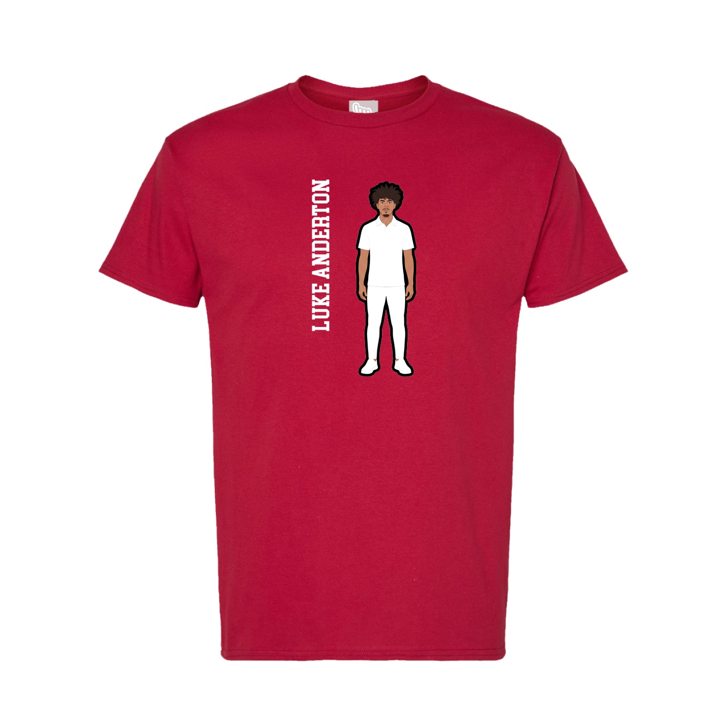 Tee — Name Vertical in Crimson