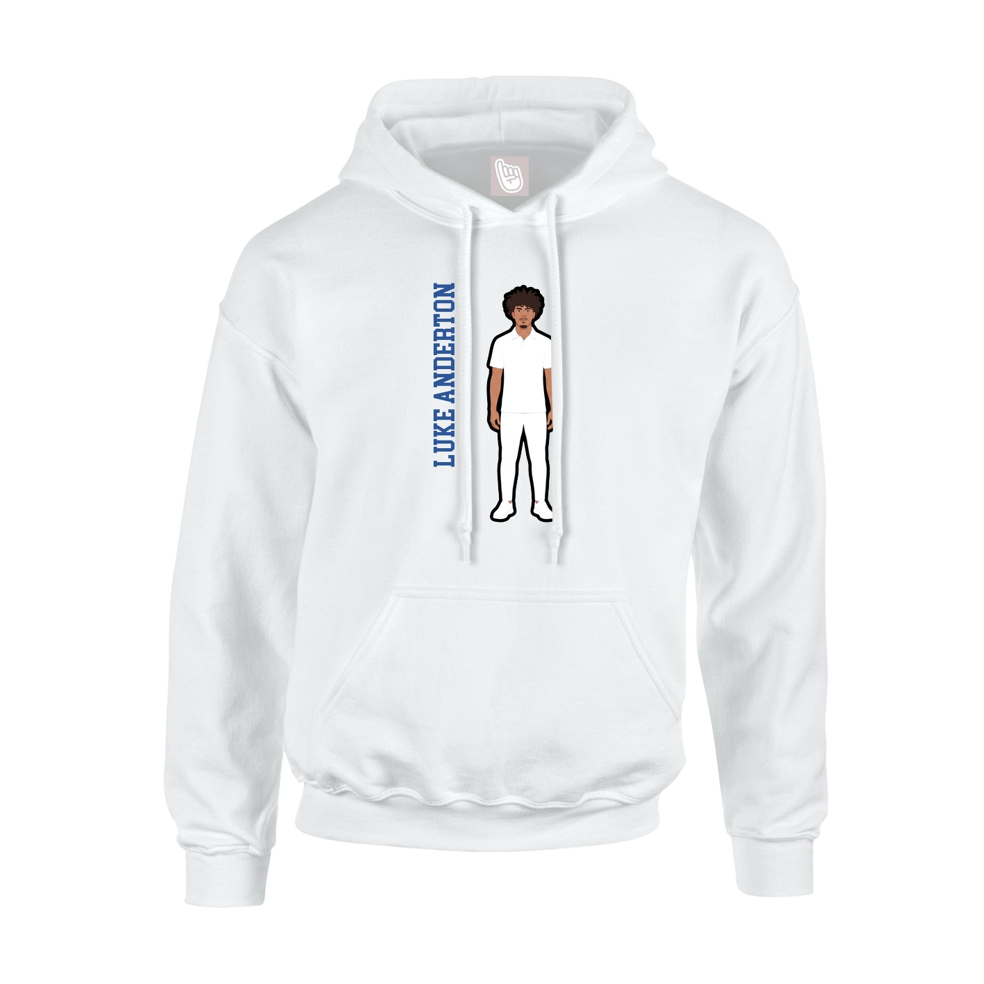 Youth Hoodie — Name Vertical in White