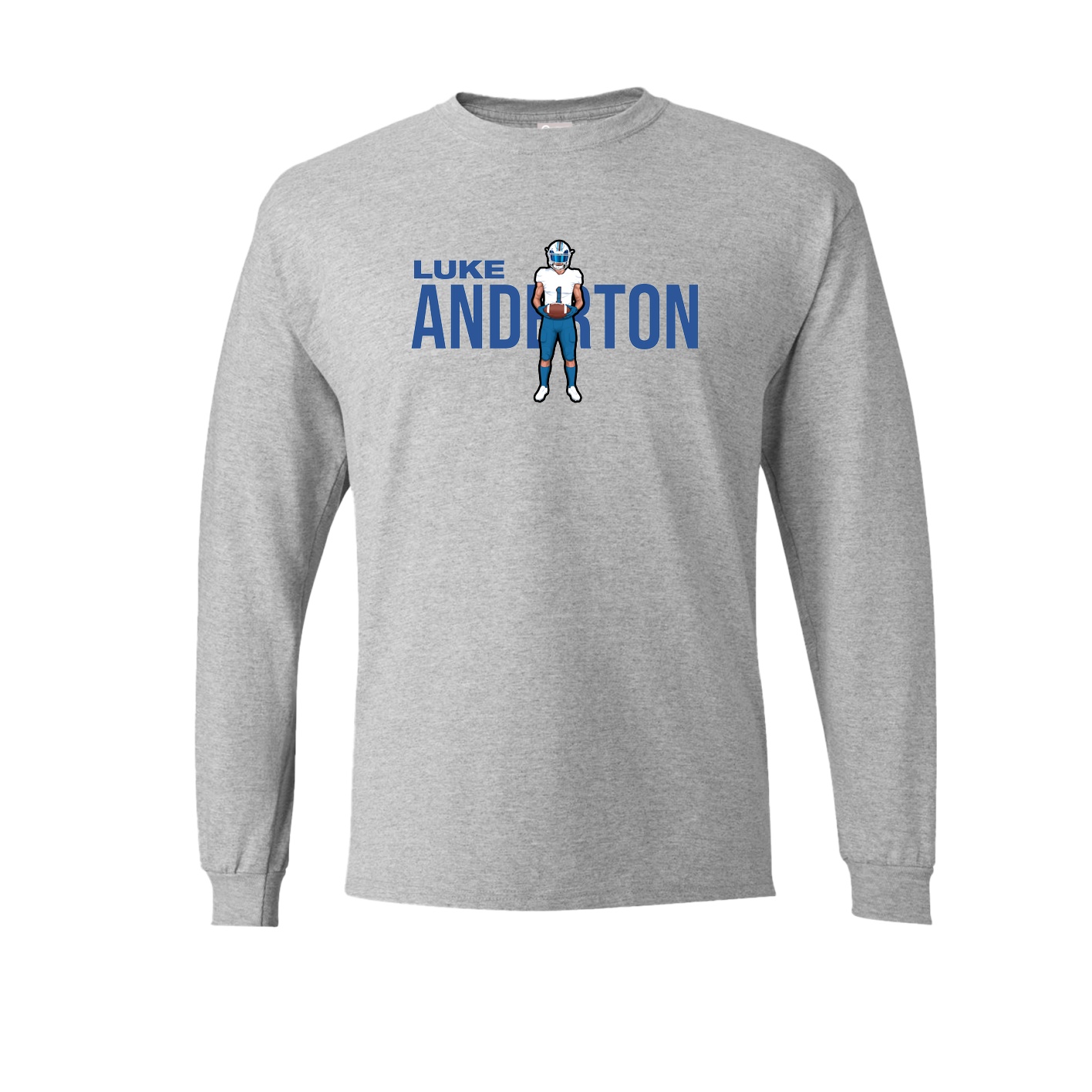 Long Sleeve Tee — Player Name in Grey