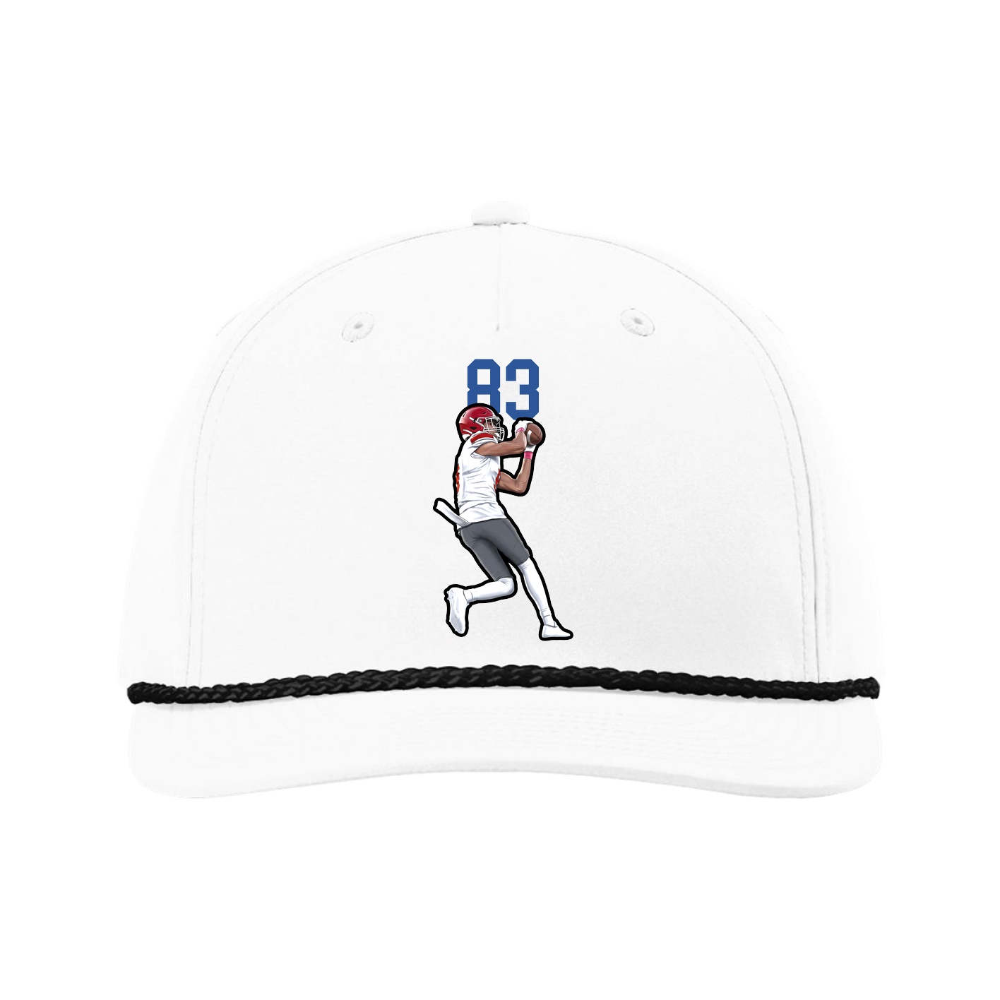 Five-Panel Classic Rope Cap — Number Top in White