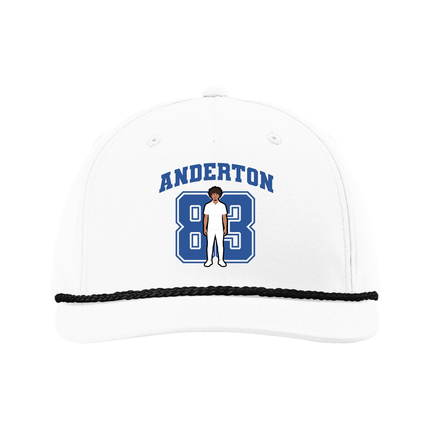Five-Panel Classic Rope Cap — Number in White