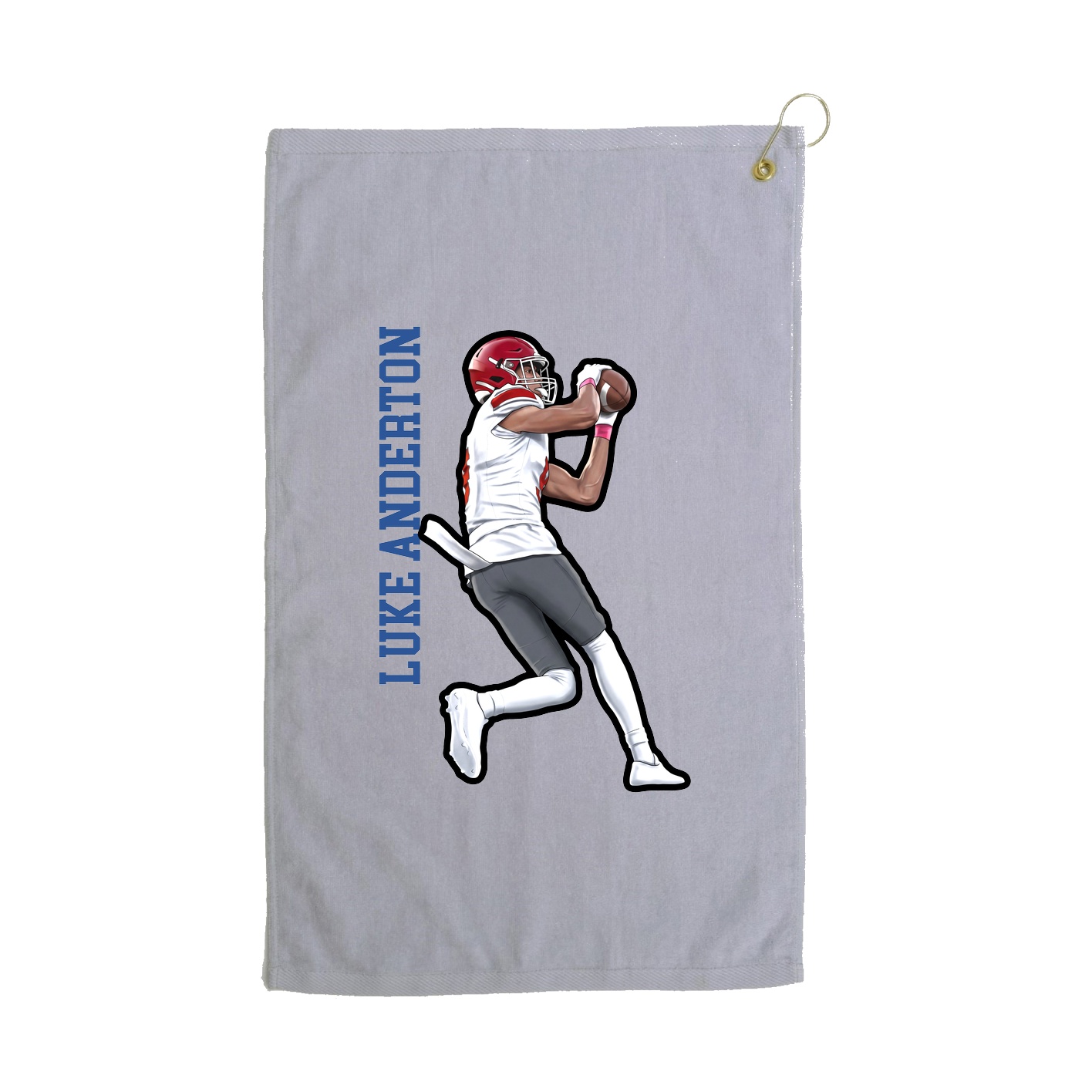 Golf Towel — Name Vertical in Grey