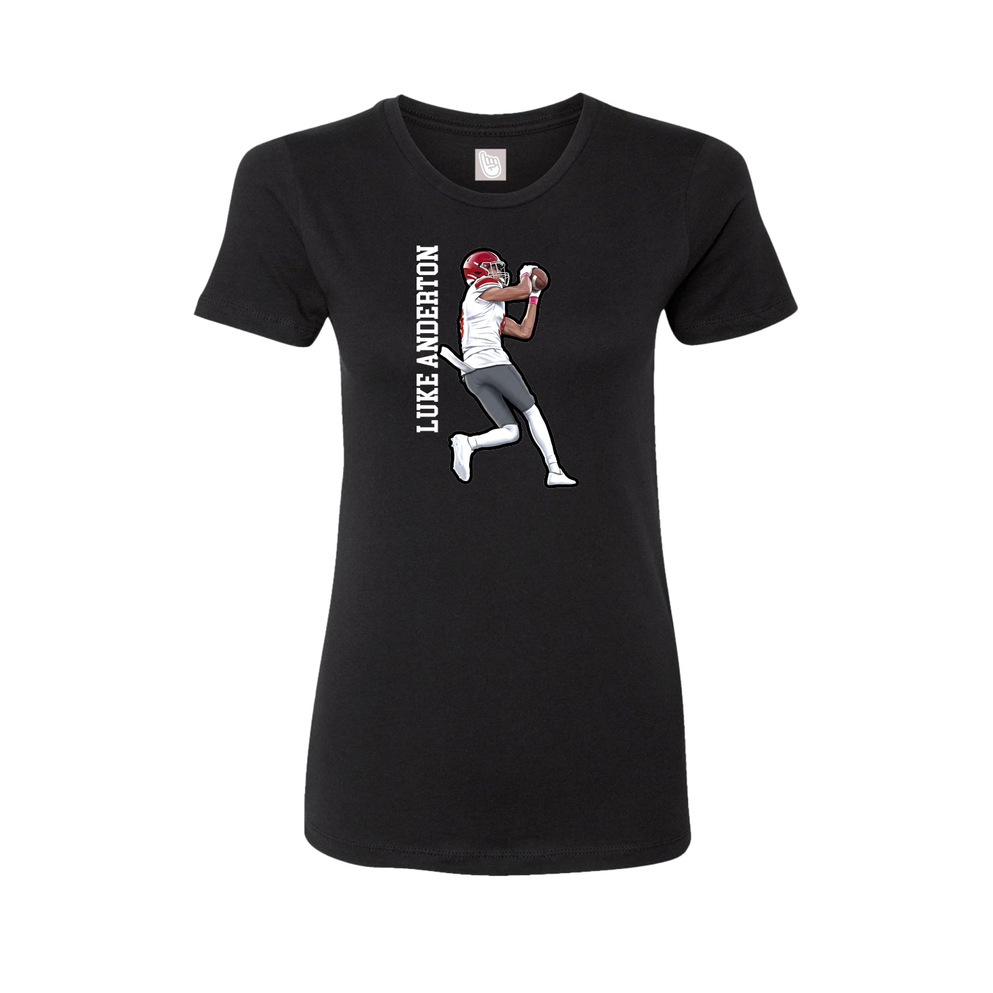 Fitted Women's Tee — Name Vertical in Black