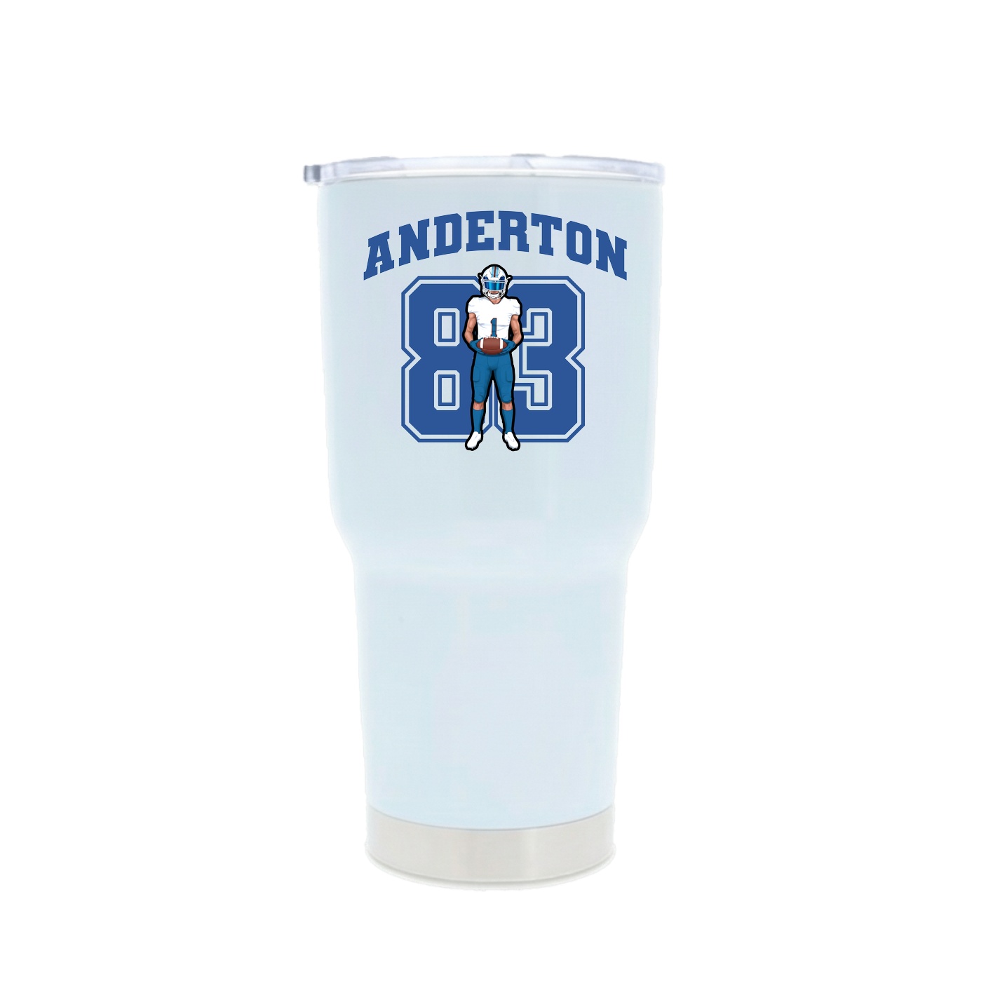 30oz Stainless Steel Tumbler — Number in White